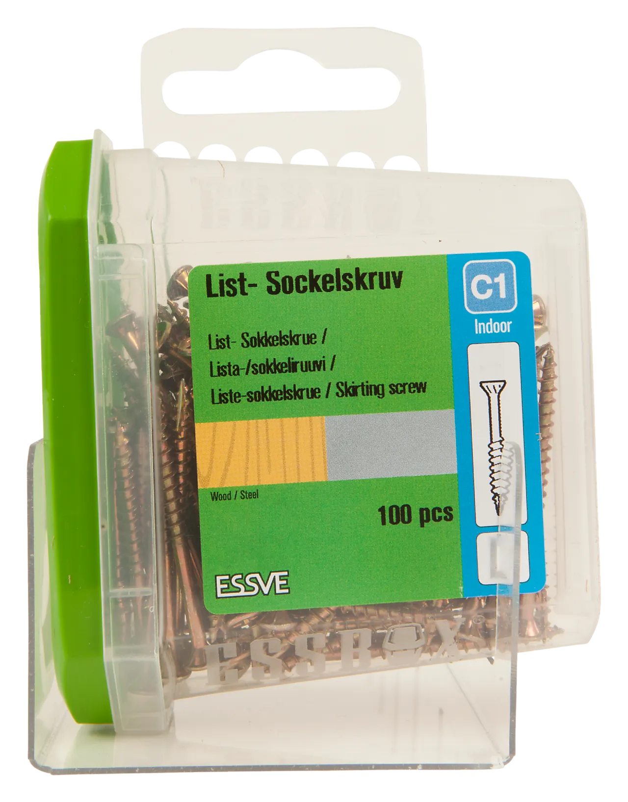 Listskrue sh hvit 3,4x45 gula-100 hvitlakkert senkhode gulkromatisert null - 45 - 2 - Miniatyr