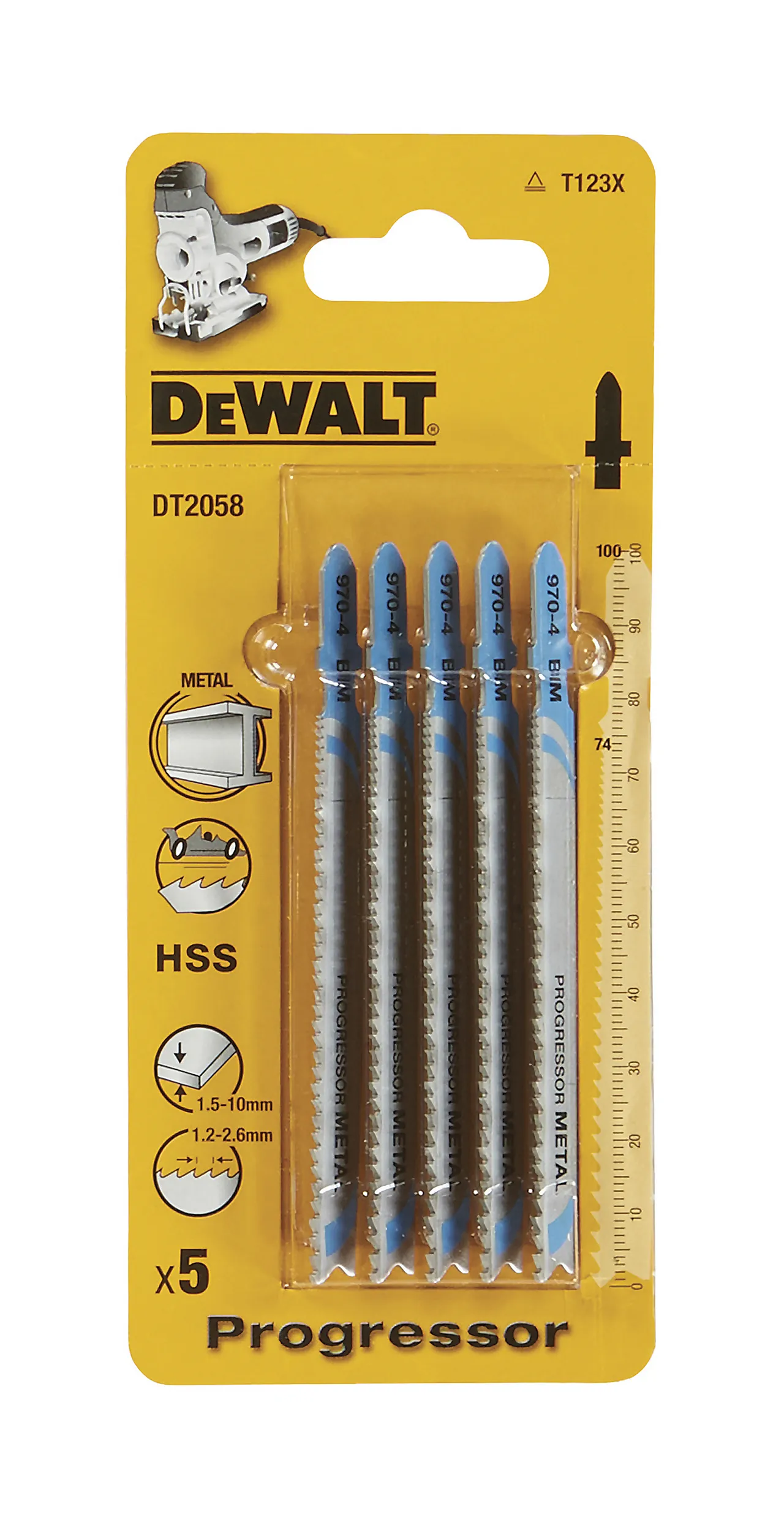 Stikksagblad 100 mm for metall 1,5-10 mm