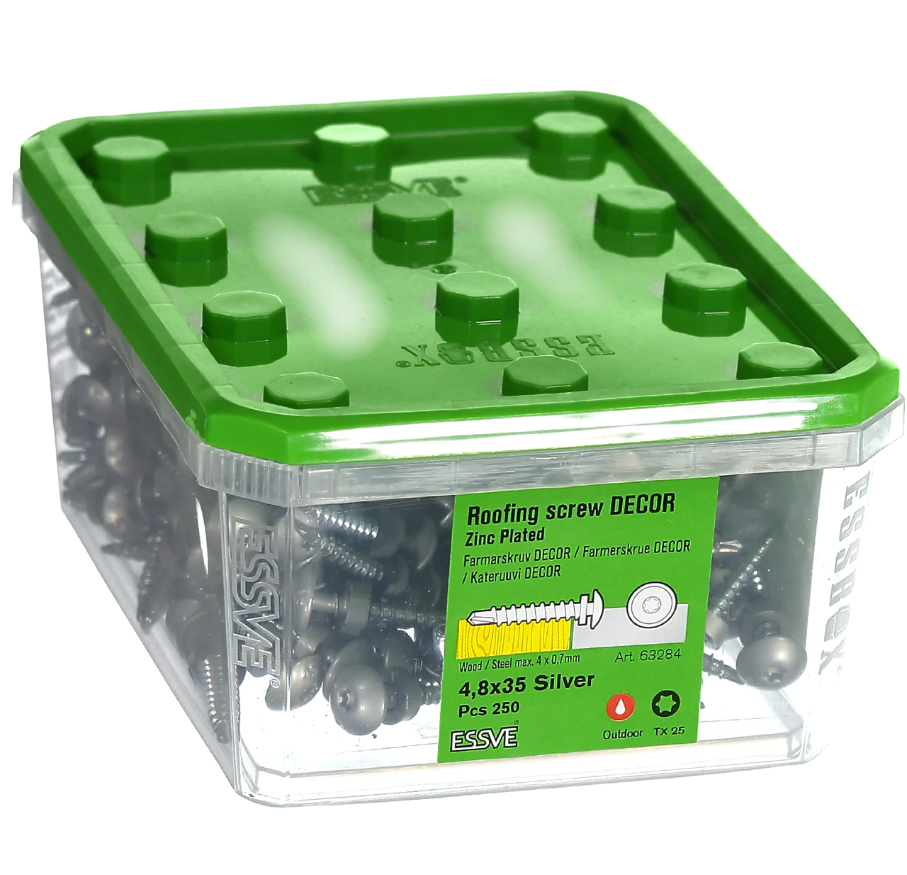 Farmerskrue sølv 4,8x35 fzb -250 decor redusert borspiss ral 9006 Farmerskrue sølv 4,8x35 fzb -250 decor redusert borspiss ral 9006