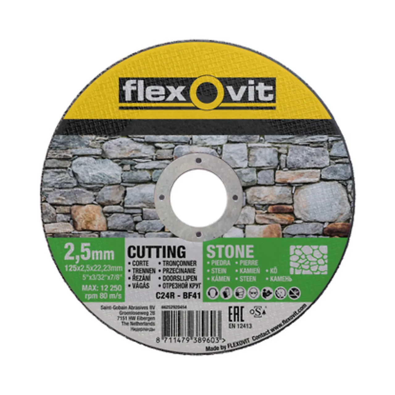 Kappeskive stein 125x2,5 fm Kappeskive stein 125x2,5 fm