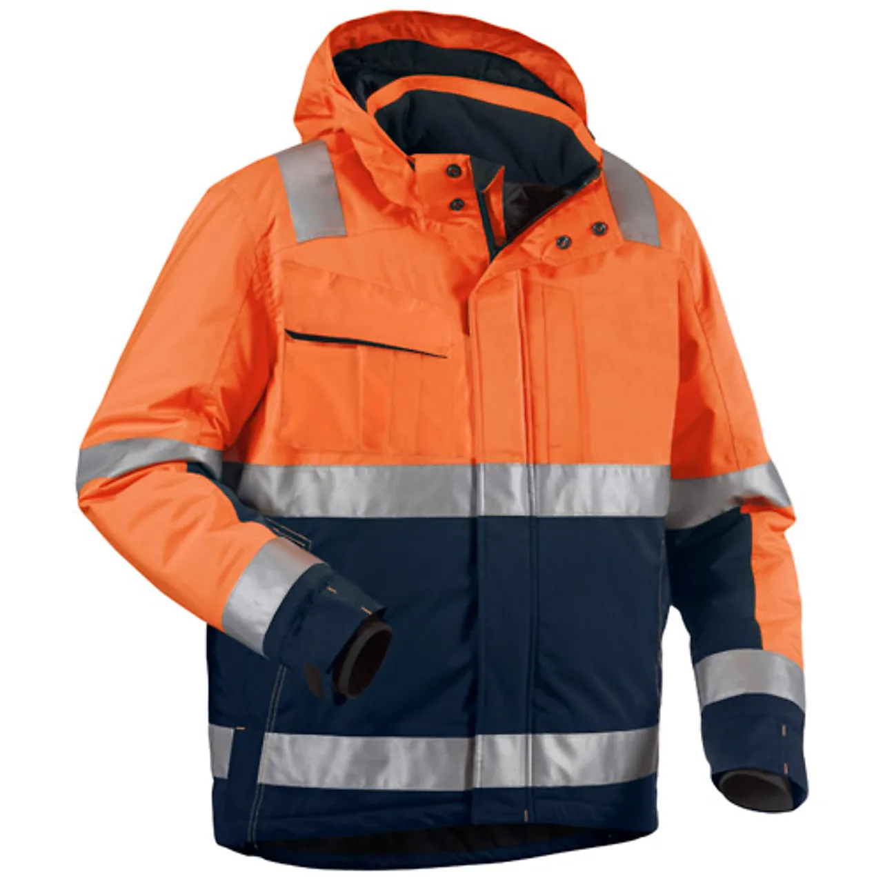 Vinterjakke varsel L orange/marineblå