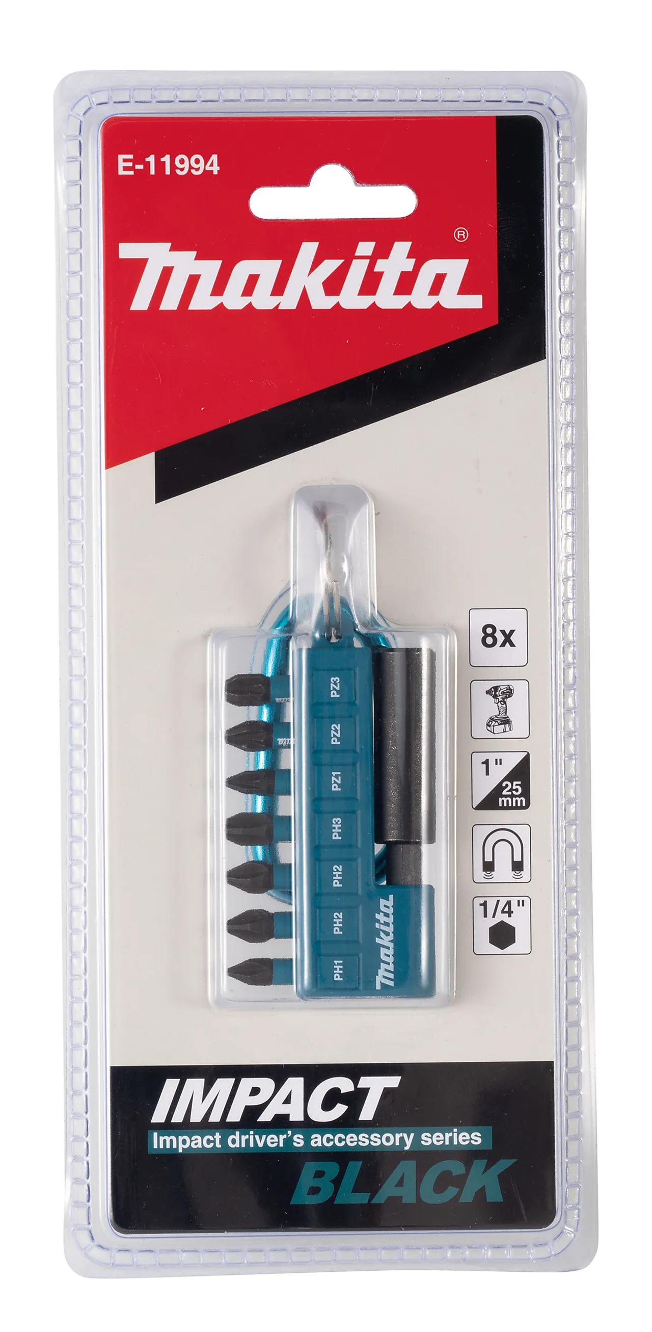 Bitssett 8 deler e-11994 impact black null - null - 2 - Miniatyr