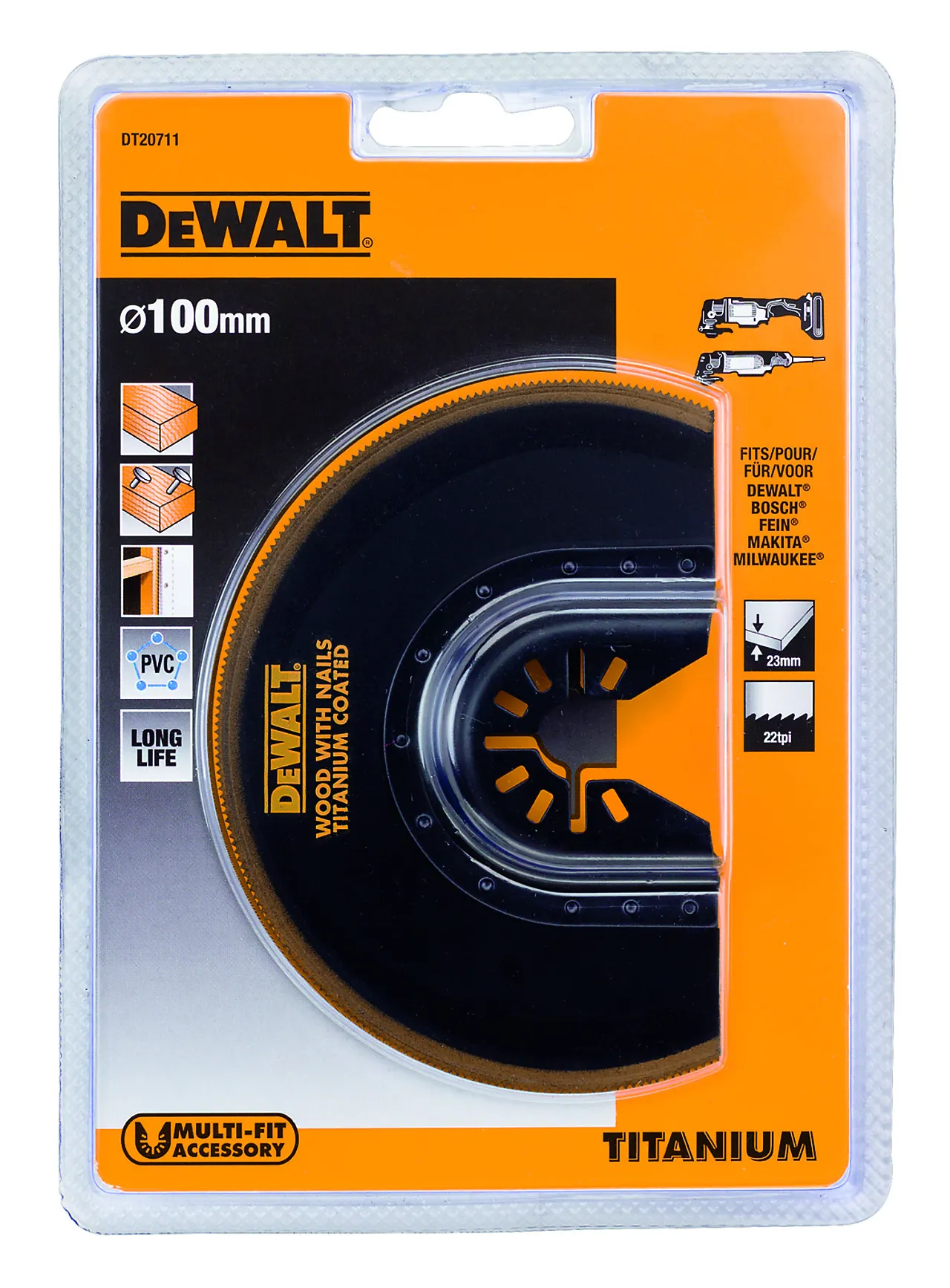 Multikuttersagblad DT20711 100 mm null - null - 2 - Miniatyr