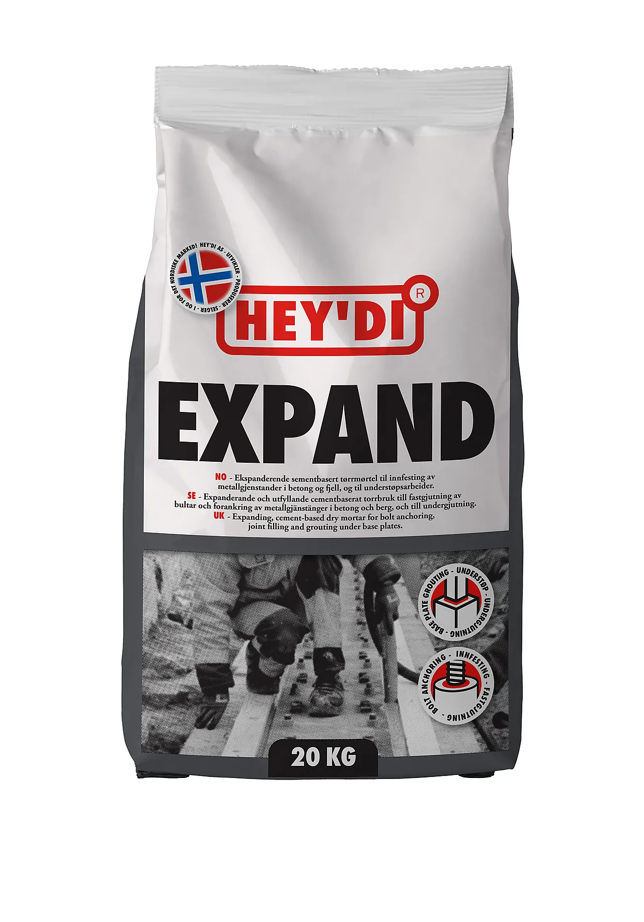 Mørtel ekspanderende 20 kg Mørtel ekspanderende 20 kg