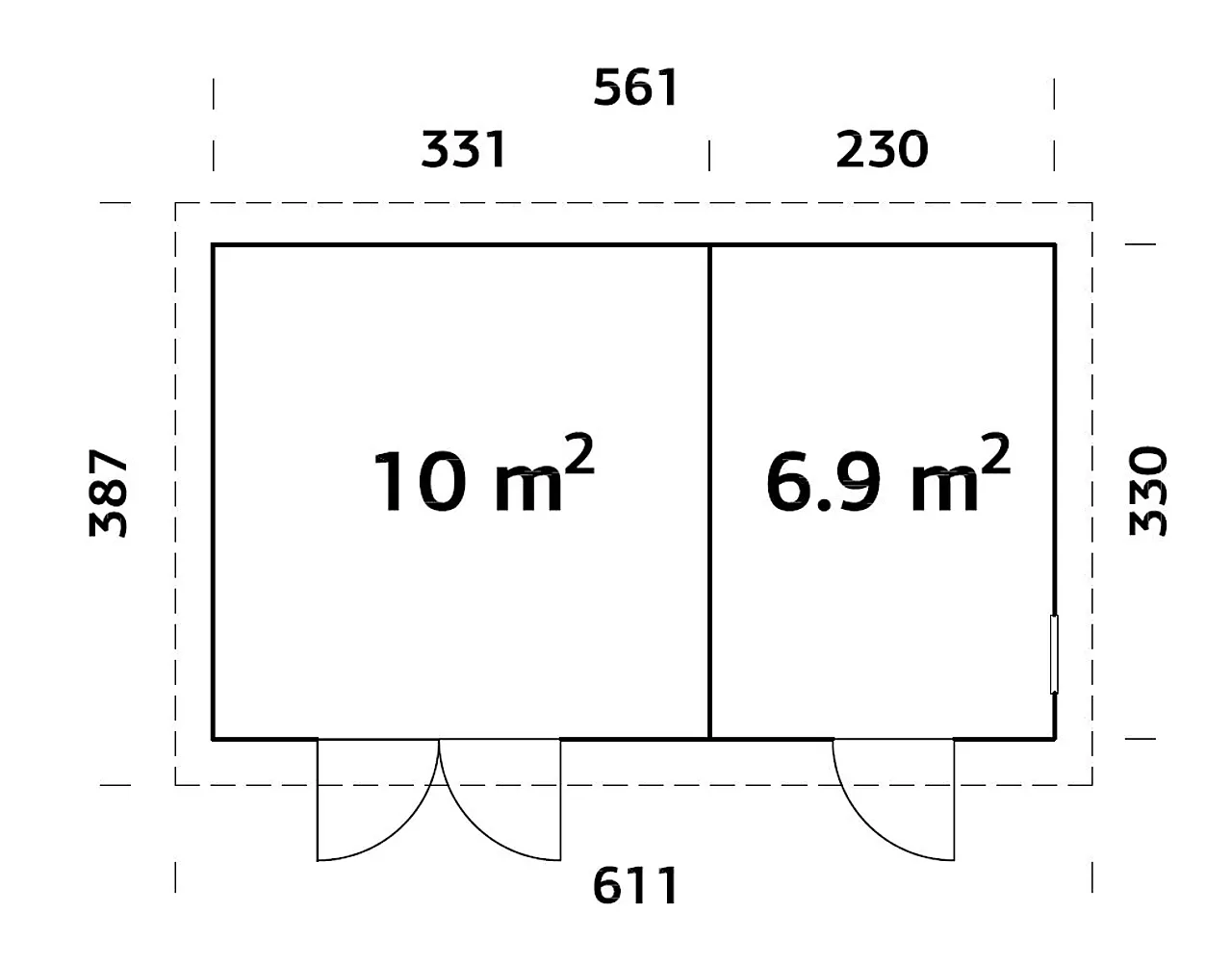 Redskapsbod Kalle 18,5 m² null - null - 3 - Miniatyr