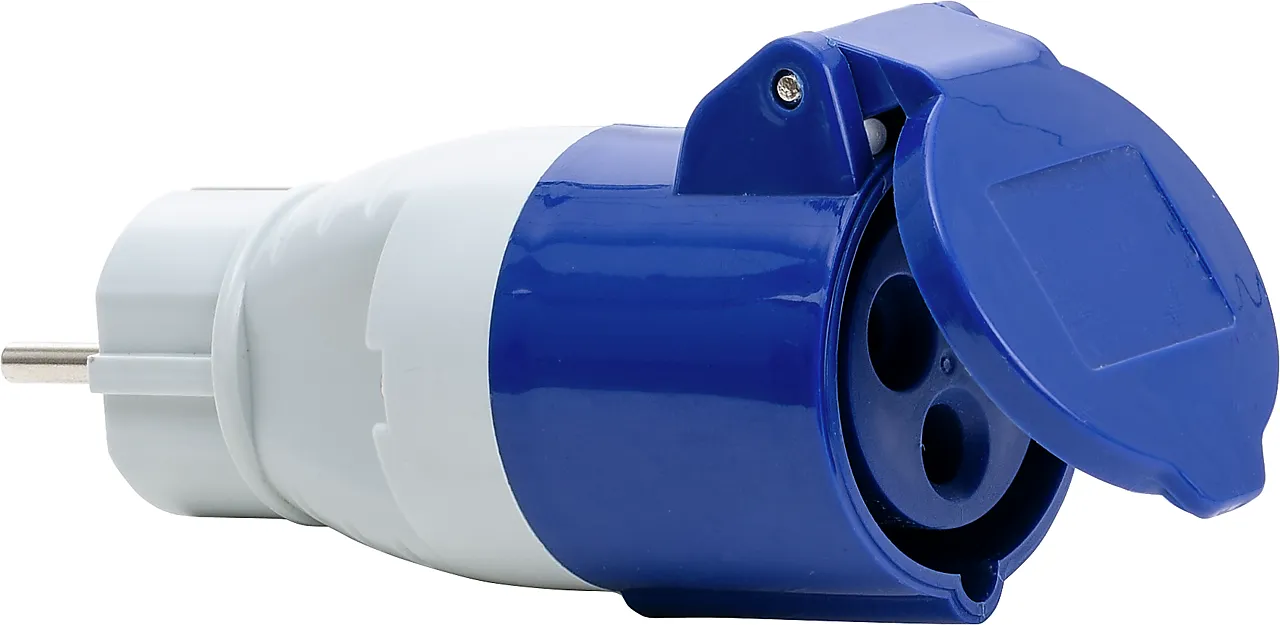 Overgangsadapter schuko 230v till cee 216 6 2p j