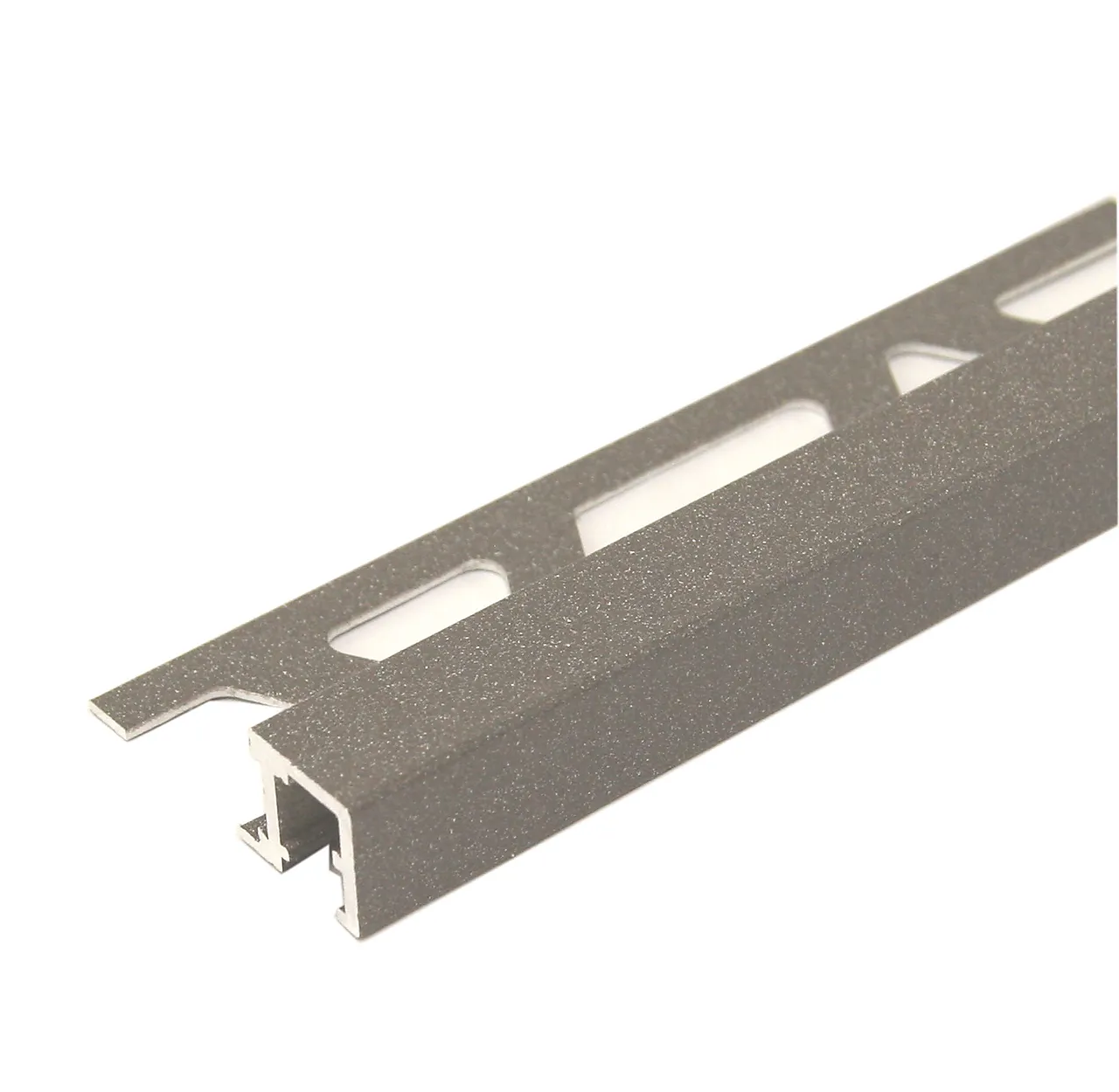 Hjørnelist firka 10mm koksgrå matt squarejolly