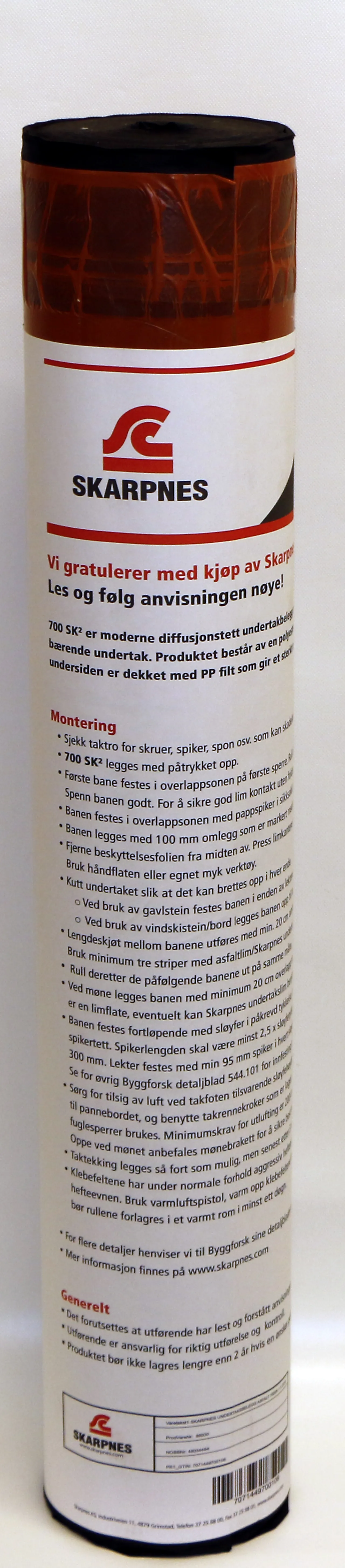 Undertak asfalt 700sk dobbel 1x25 skarpnes dobbel klebekant Undertak asfalt 700sk dobbel 1x25 skarpnes dobbel klebekant