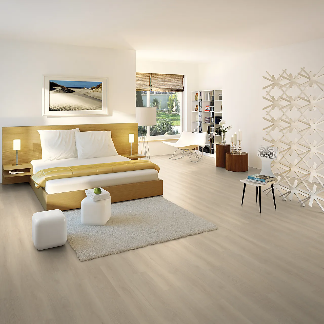 Laminatgulv 1-stav eik hvit 7 mm null - null - 3 - Miniatyr