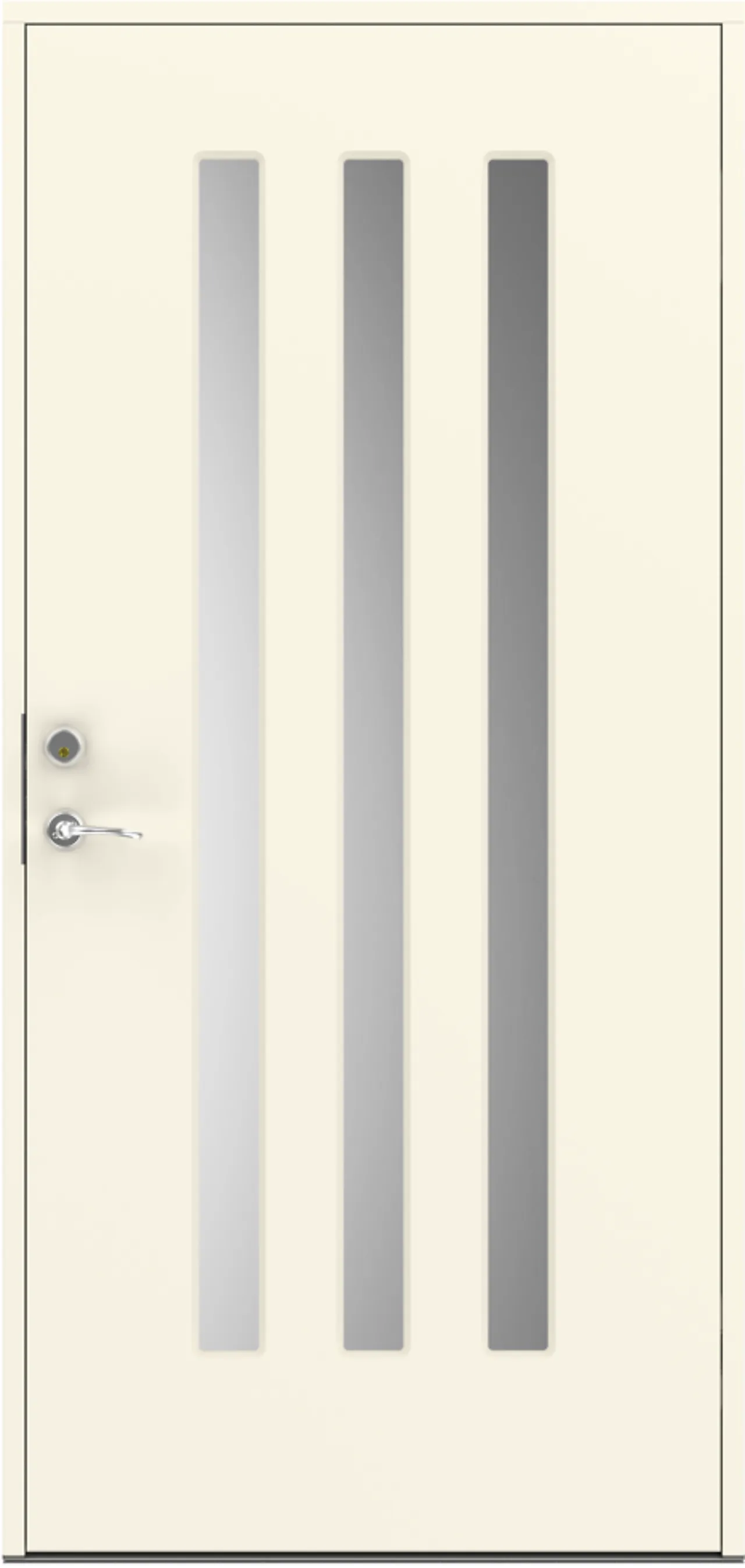 Dørsett yd 9x21v virgula hvit ytterdørsett med klart glass