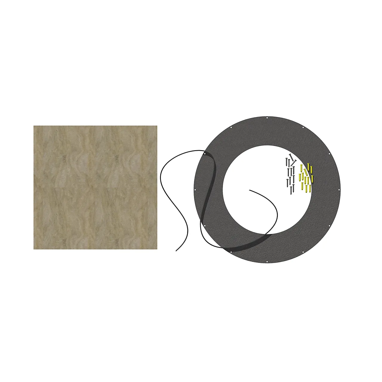 Dekkplate ø 150 mm helisolert 0° sort Dekkplate ø 150 mm helisolert 0° sort