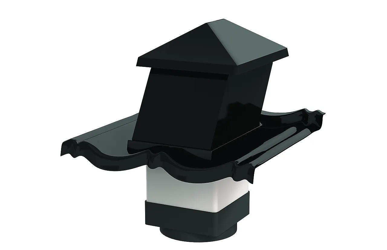 Decra luftehatt Elegance blank sort 15-45 grader Decra luftehatt Elegance blank sort 15-45 grader