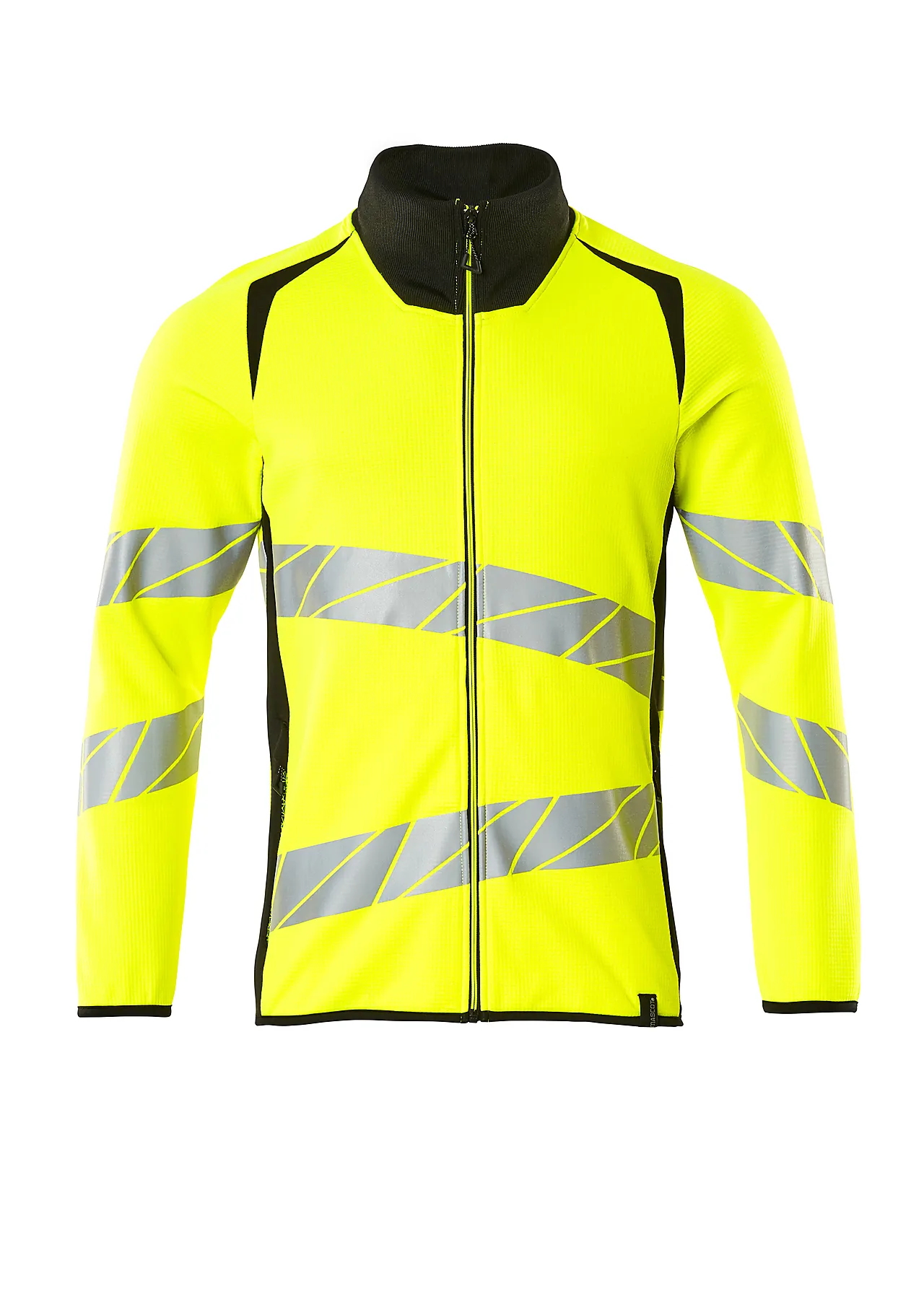 Collegegenser gul/svart highvis glidelås str 2XL Collegegenser gul/svart highvis glidelås str 2XL