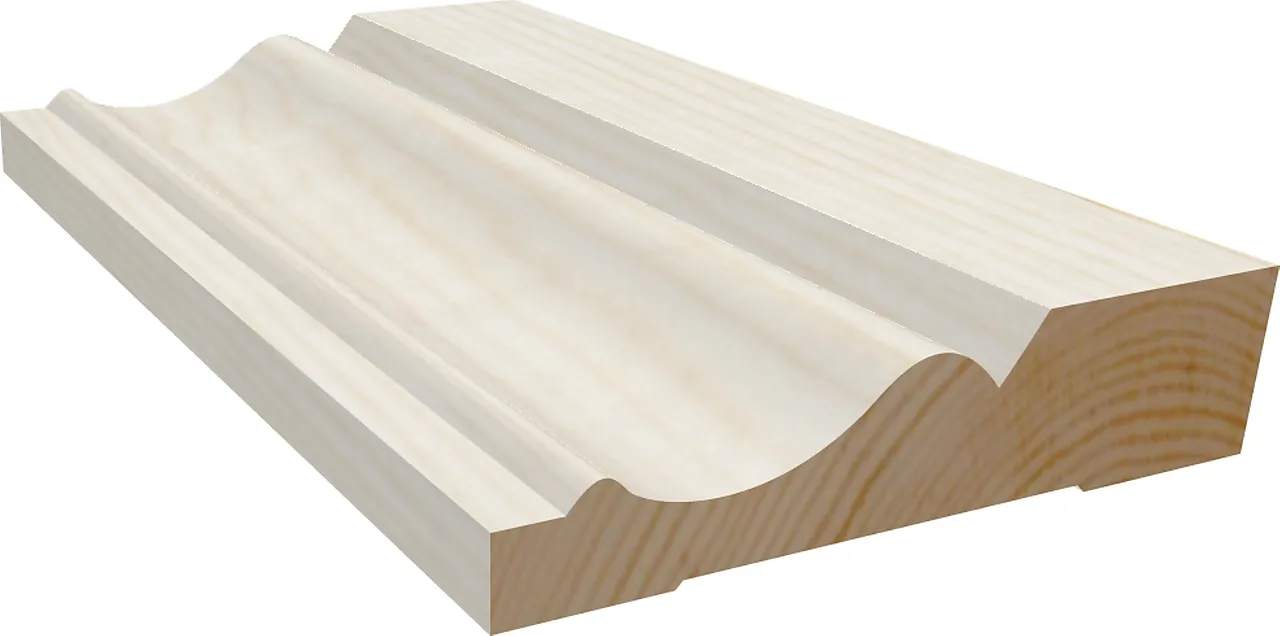 Fotlist furu profilert ubehandlet 21 x 95 mm