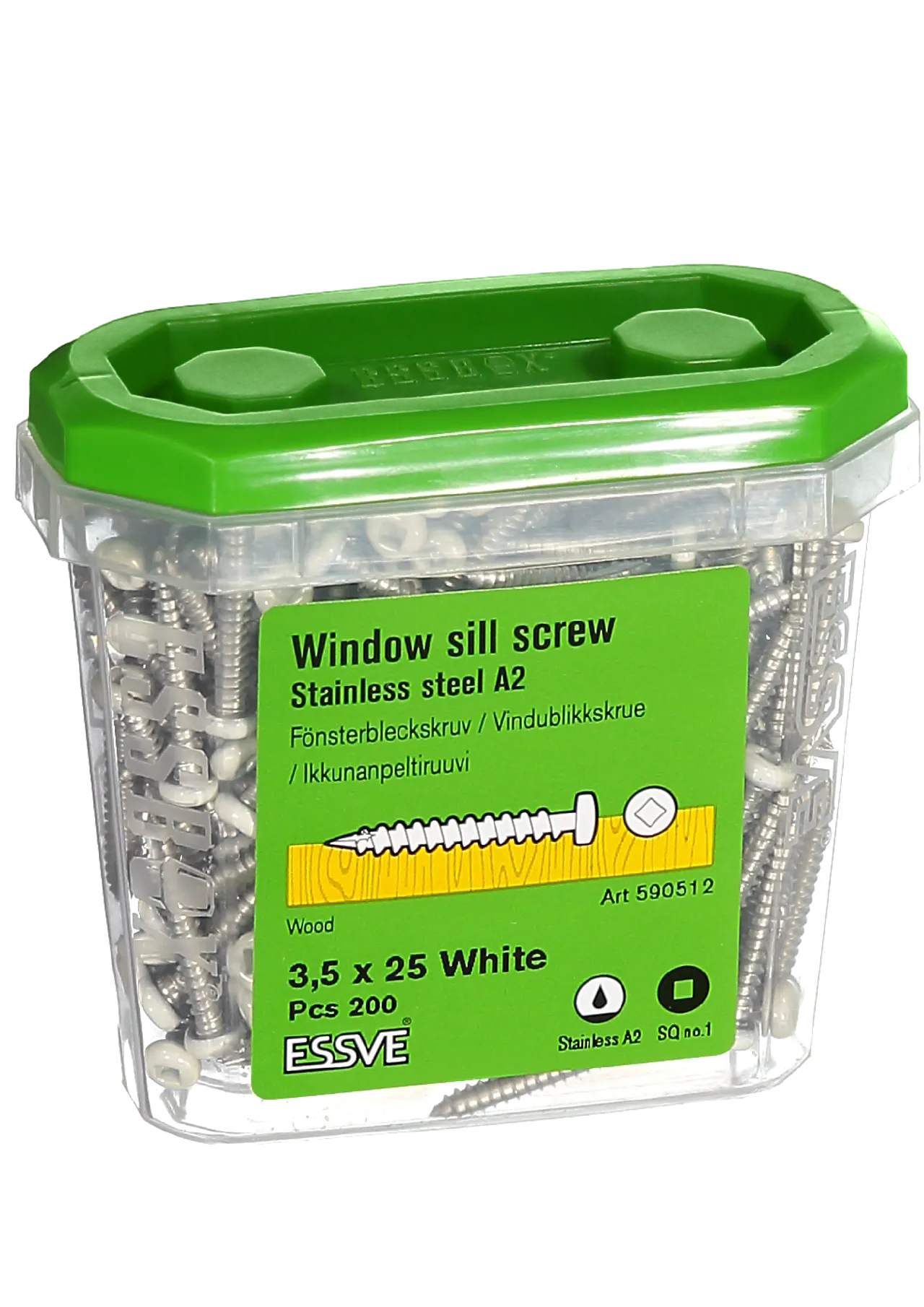 Blikkskrue rustfri 3,5 x 25 mm hvit 200 stk null - null - 2 - Miniatyr