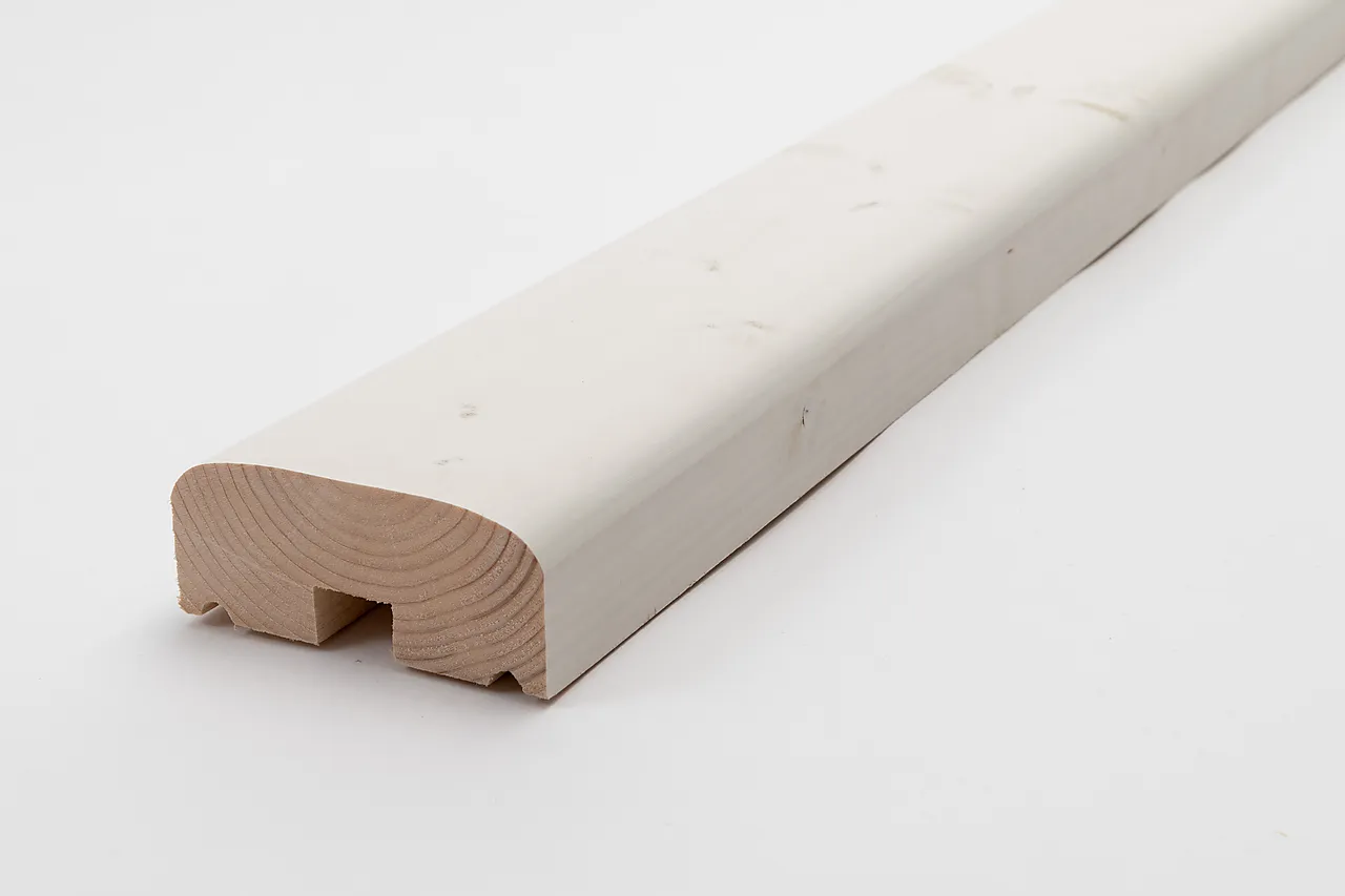 Gran 45x105 håndrekke s15 utv malt 2 str hvit grunning mellomstrøk