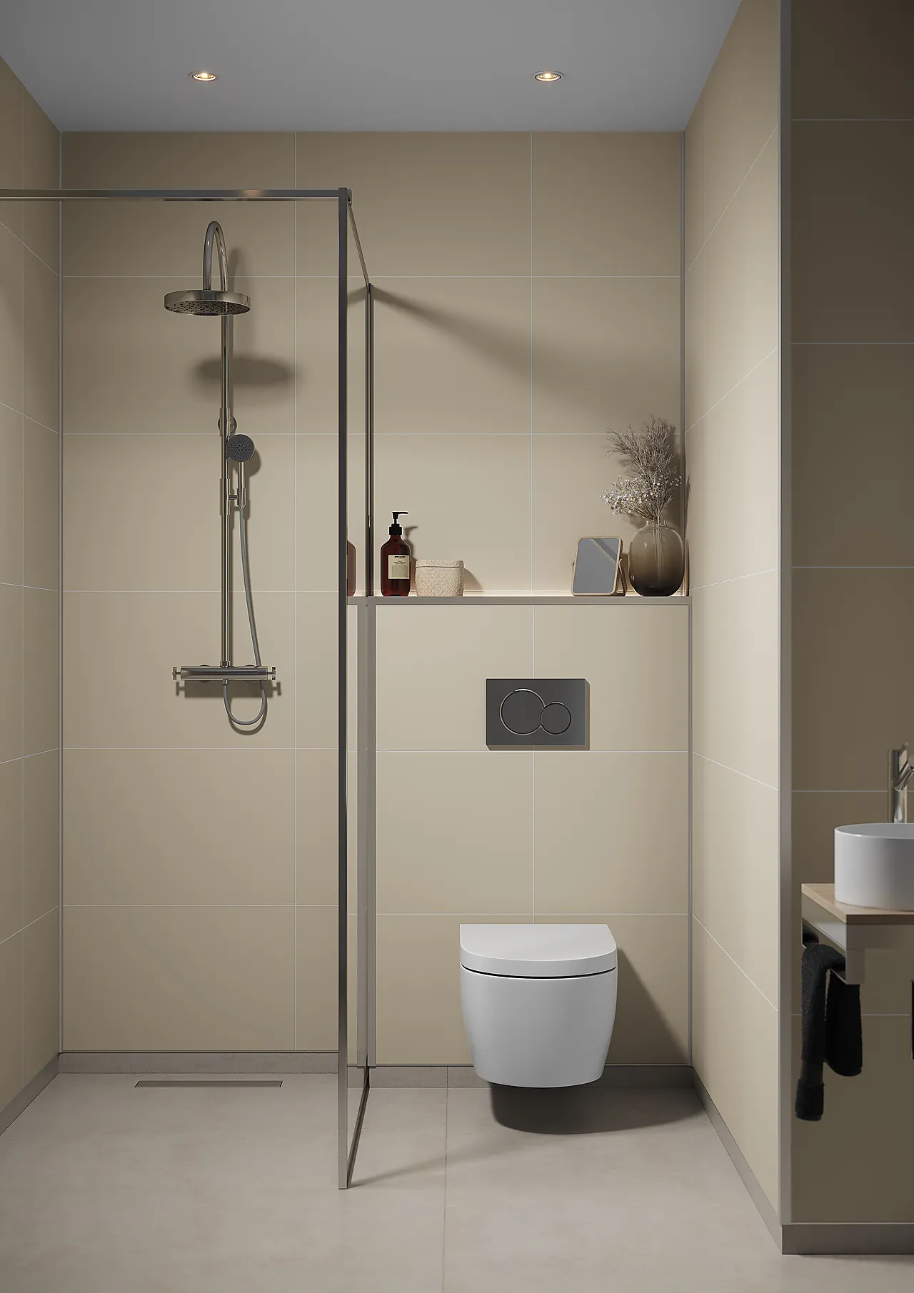 Baderomsplate lys sand flis 60x40 cm 11x620x2400 mm null - null - 2 - Miniatyr