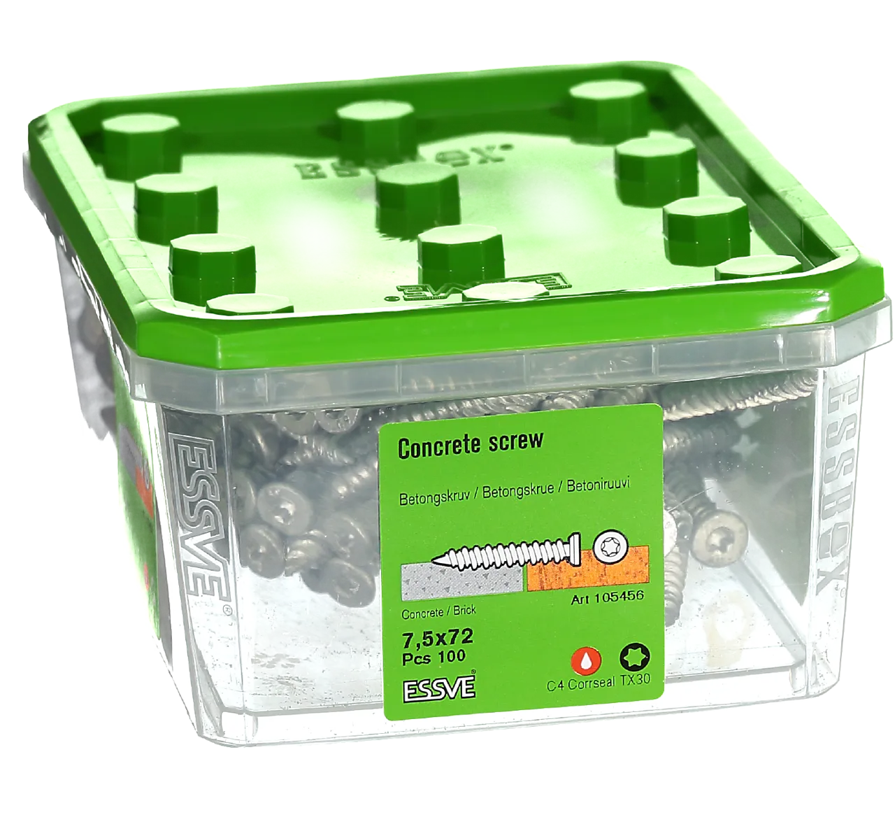 Betongskrue sh 7,5x72 cs a-100 corrseal senkhode tx30 null - null - 2 - Miniatyr