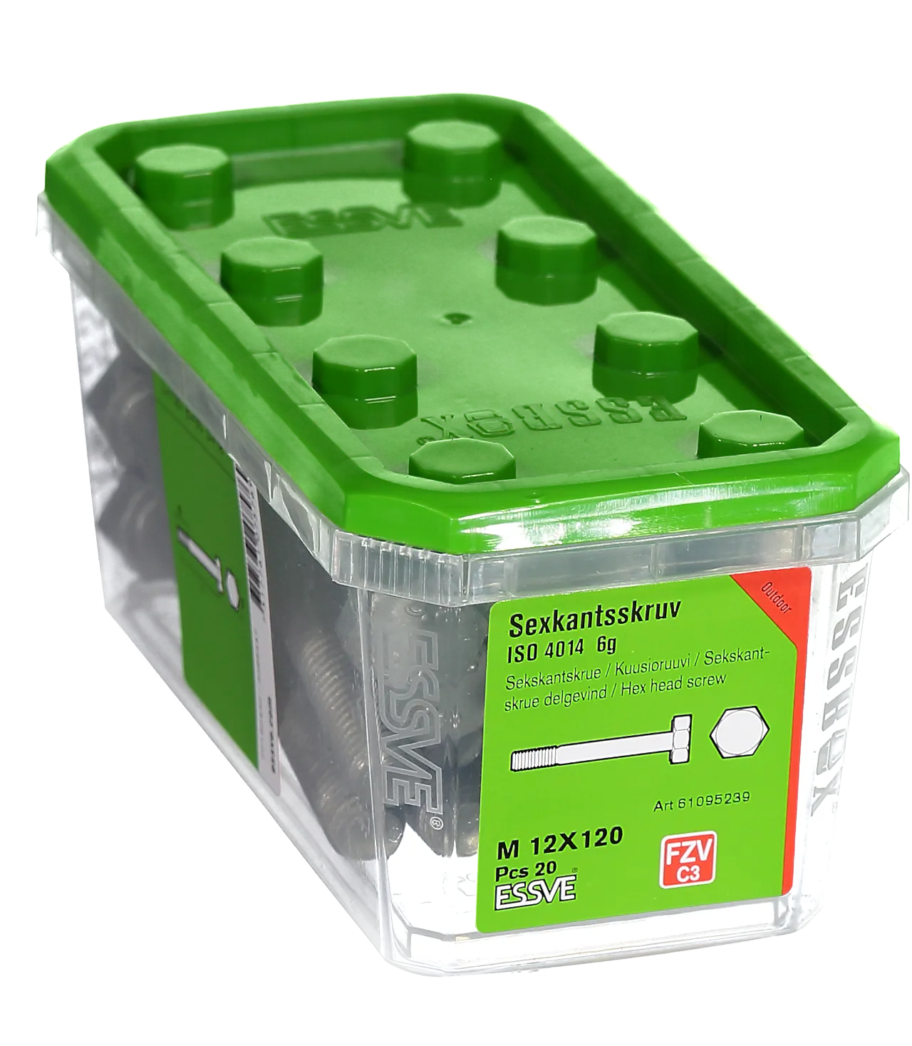 Sekskantskrue dg m12x120 fzv -20 delgjenget varmforsinket stål null - null - 2 - Miniatyr