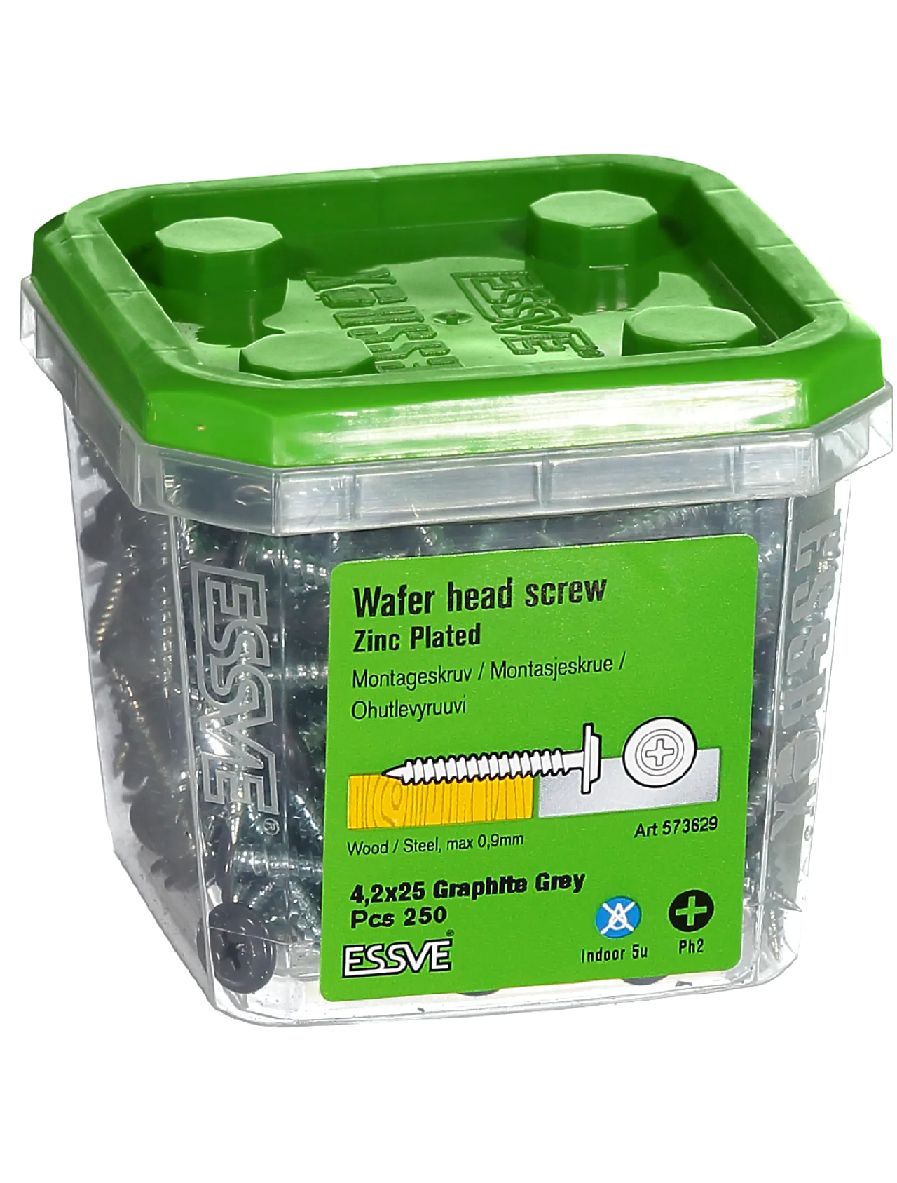 Montasjeskrue grå 4,2x25 fzb -250 skarp spiss ral 7024 blankforsinket null - null - 2 - Miniatyr