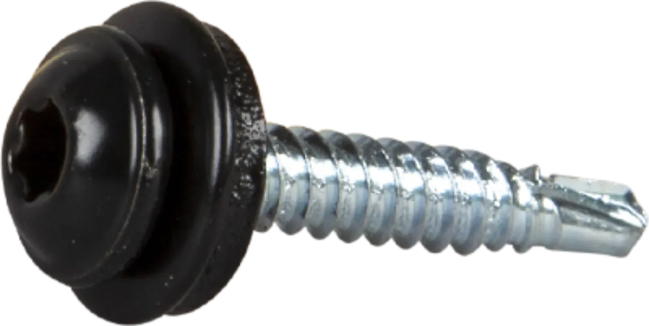 Vannbrettskrue grå 4,2x25 fzb -100 borspiss ral 7011 blankforsinket Vannbrettskrue grå 4,2x25 fzb -100 borspiss ral 7011 blankforsinket