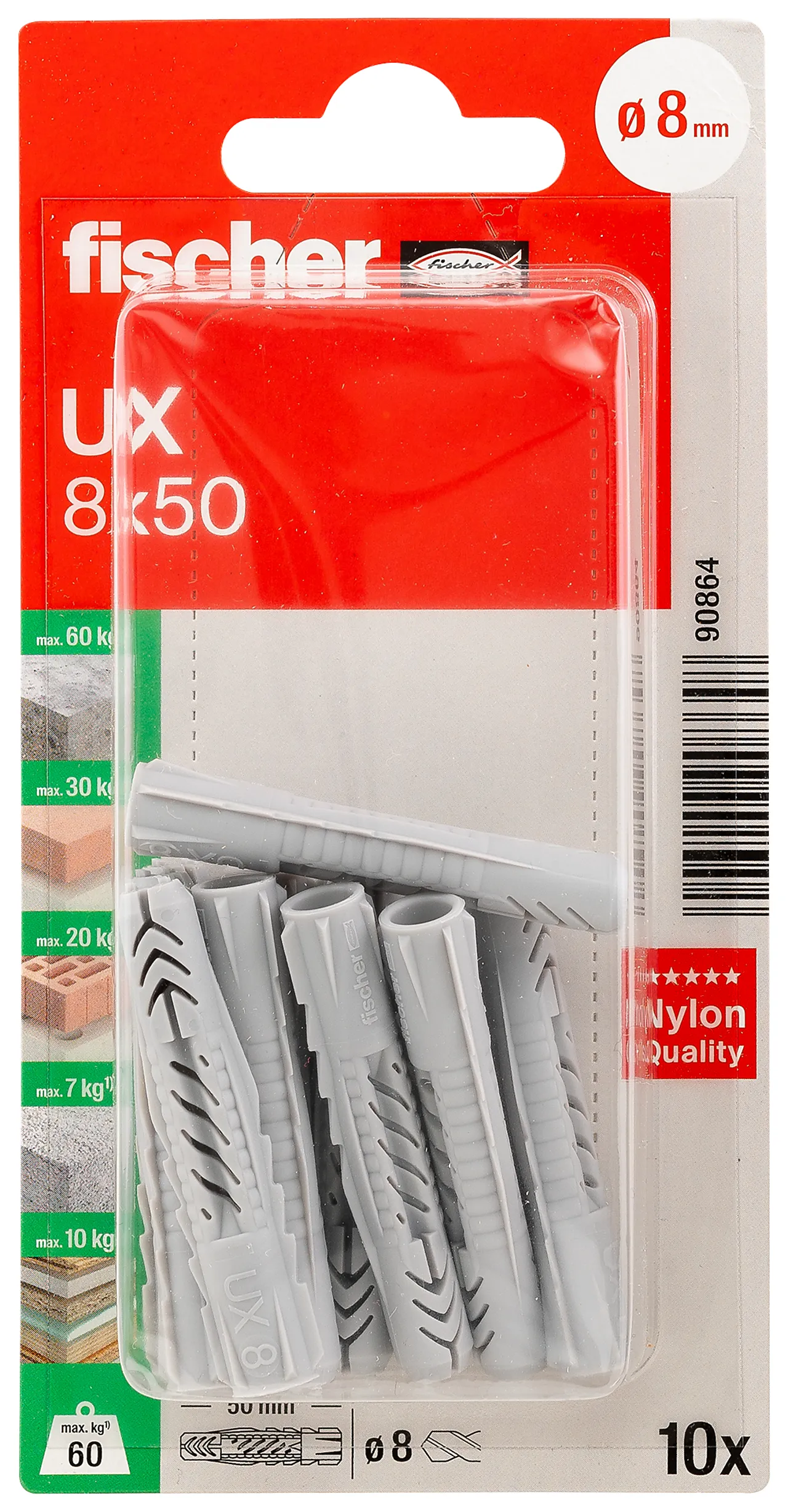 UNIVERSALPLUGG UX 8X50 BK 10 STK PR BK NV null - null - 2 - Miniatyr
