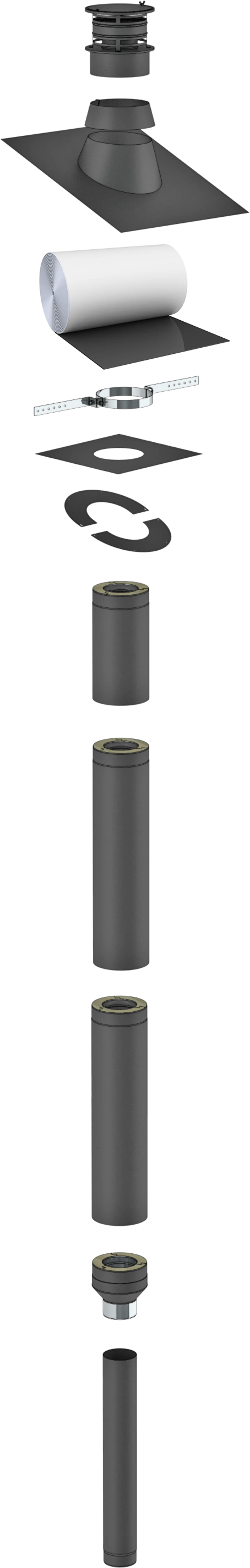 Rund stålpipe for bølgetak 3,5 m null - null - 2 - Miniatyr