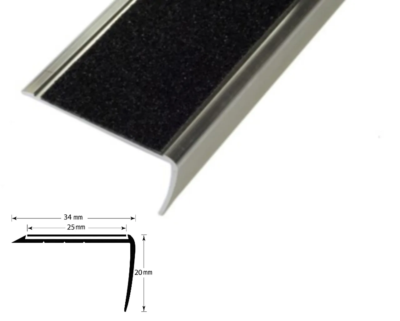 Trappenese 34x20 mm uten ilegg 2,7meter