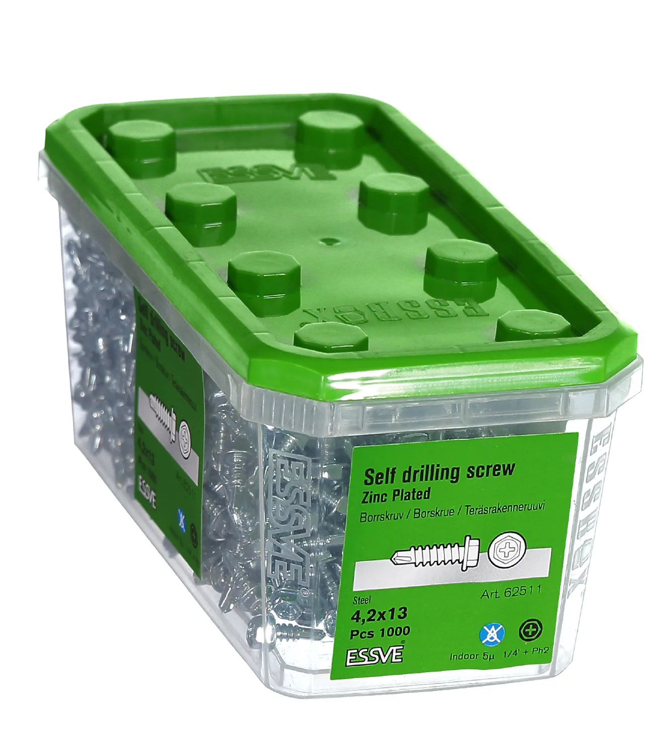 Borskrue 6-kant blankforsinket 4,2 x 13 mm 1000 stk null - 13 - 2 - Miniatyr