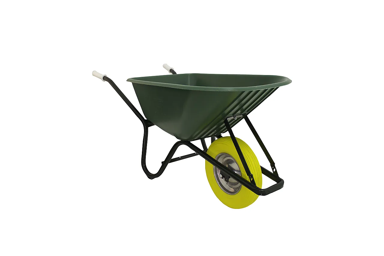 Trillebår for betong med gult hjul
