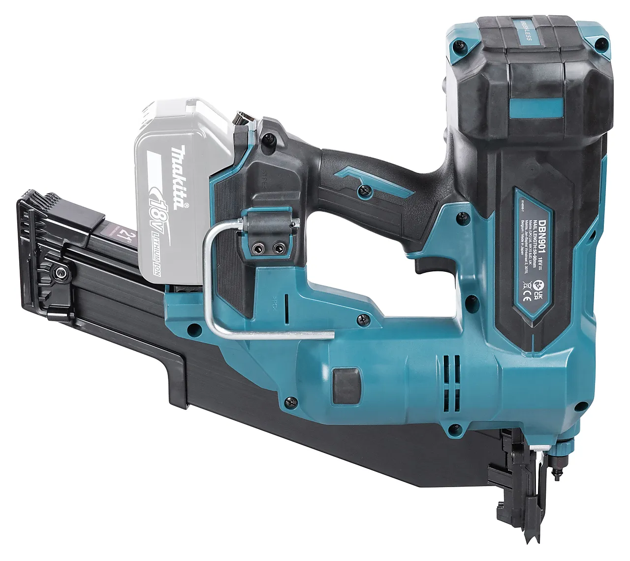 Makita spikerpistol 18V DBN901ZK 21 gr 50-90 mm null - null - 2 - Miniatyr