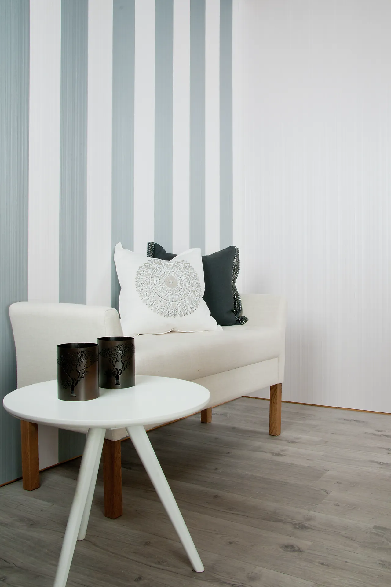 Veggplate tapetsert 12x620x2390 mm hvit/sølv metall null - null - 2 - Miniatyr