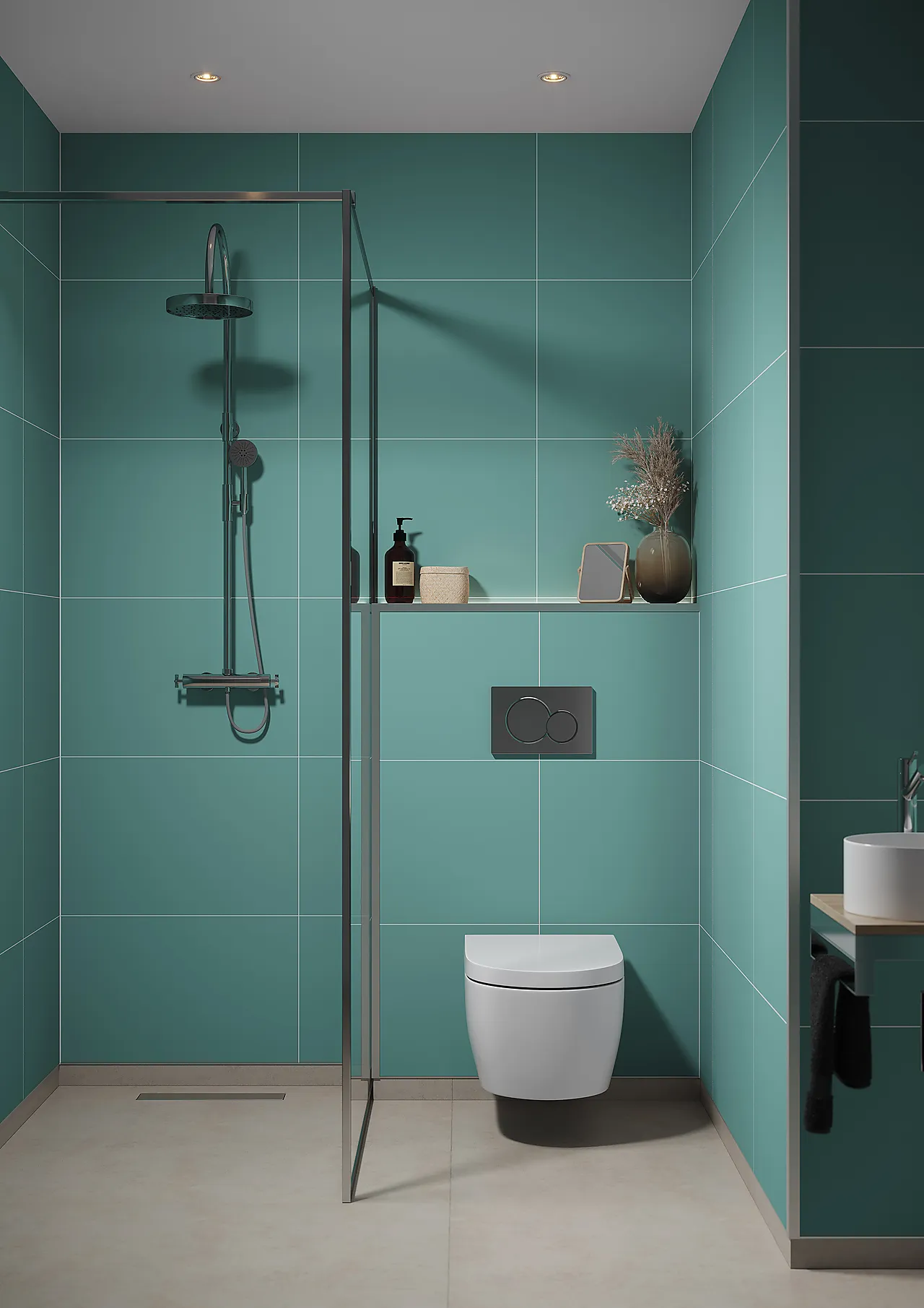 Fibo Baderomsplate 3212M6040 Aqua Mint 60x40cm 10x620x2400mm null - null - 3 - Miniatyr