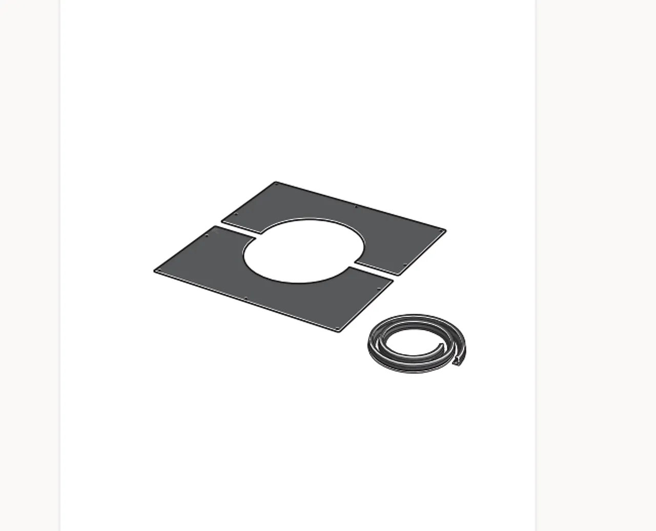 Dekkpl firk delt 230 0-24° svart