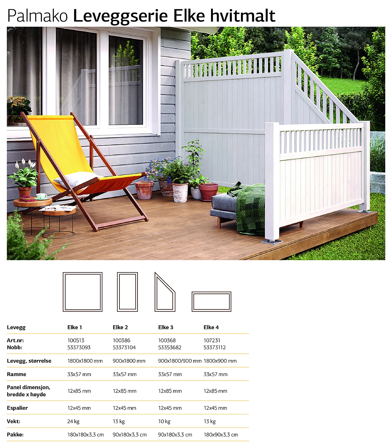 Levegg Elke hvit 2 90x180 cm null - null - 2 - Miniatyr