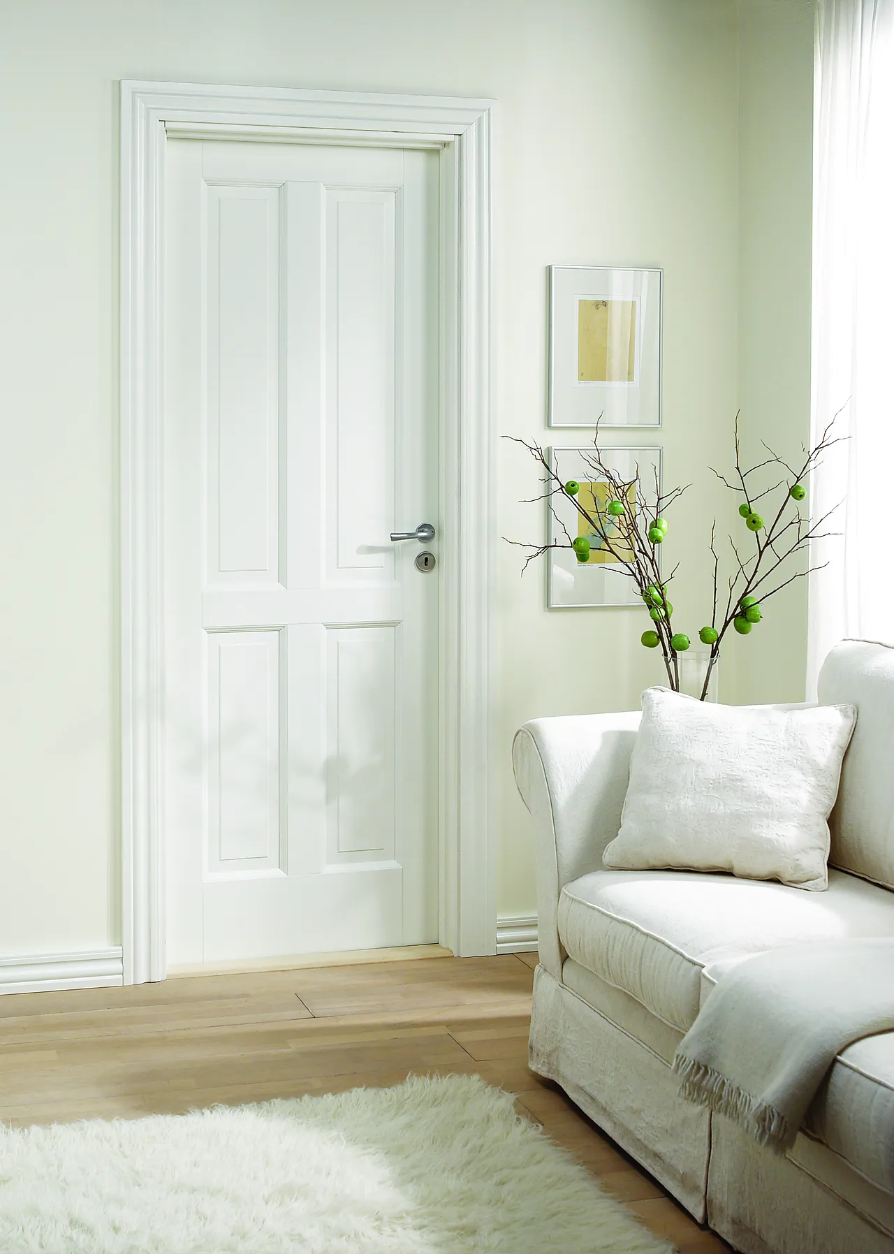 Dørbl craft 04 7x21 hvit malt klassisk fyllingsdør