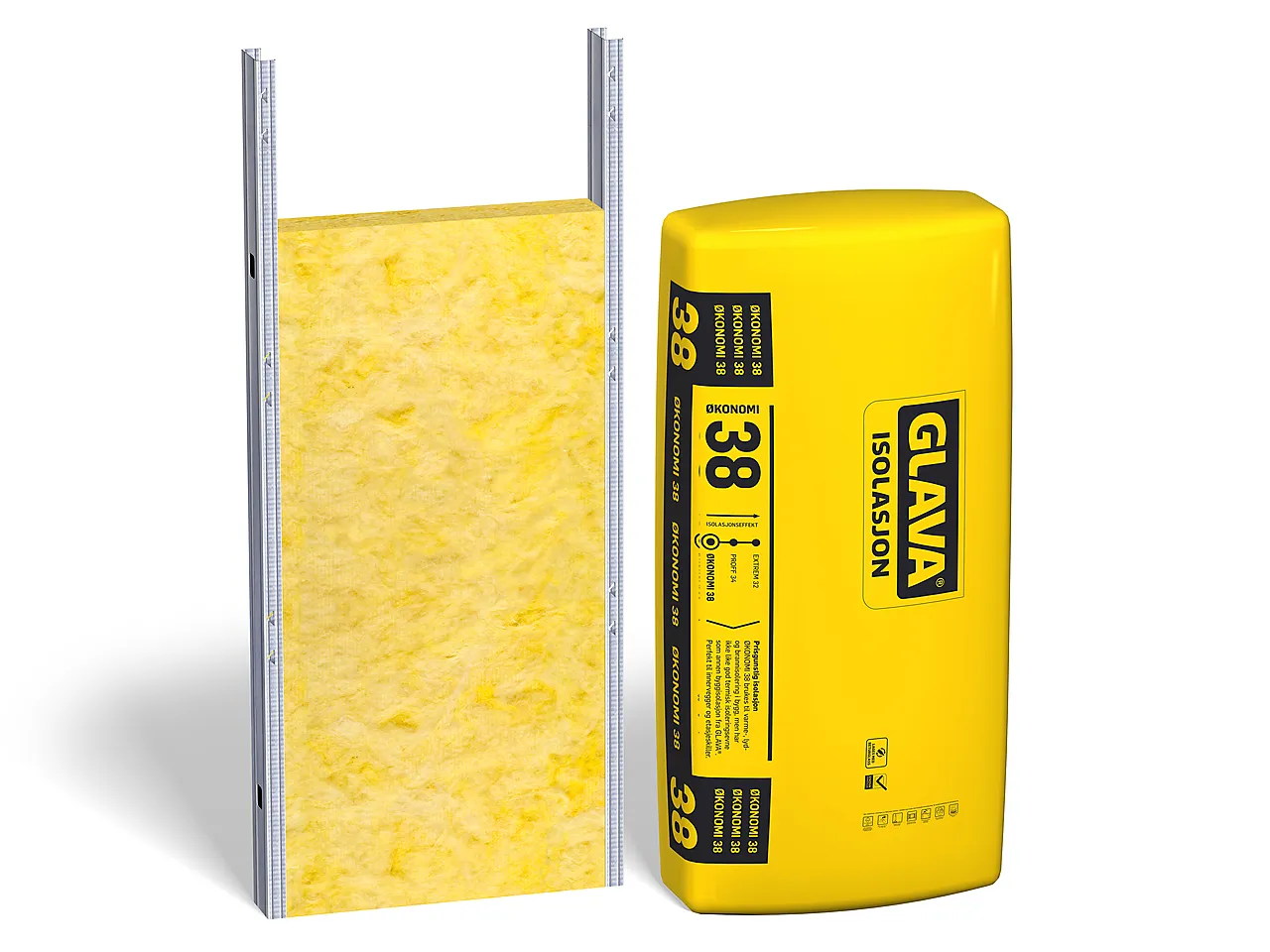 Isolasjon økonomi 38 stenderplate 100x605x1200 mm 10 stk Isolasjon økonomi 38 stenderplate 100x605x1200 mm 10 stk
