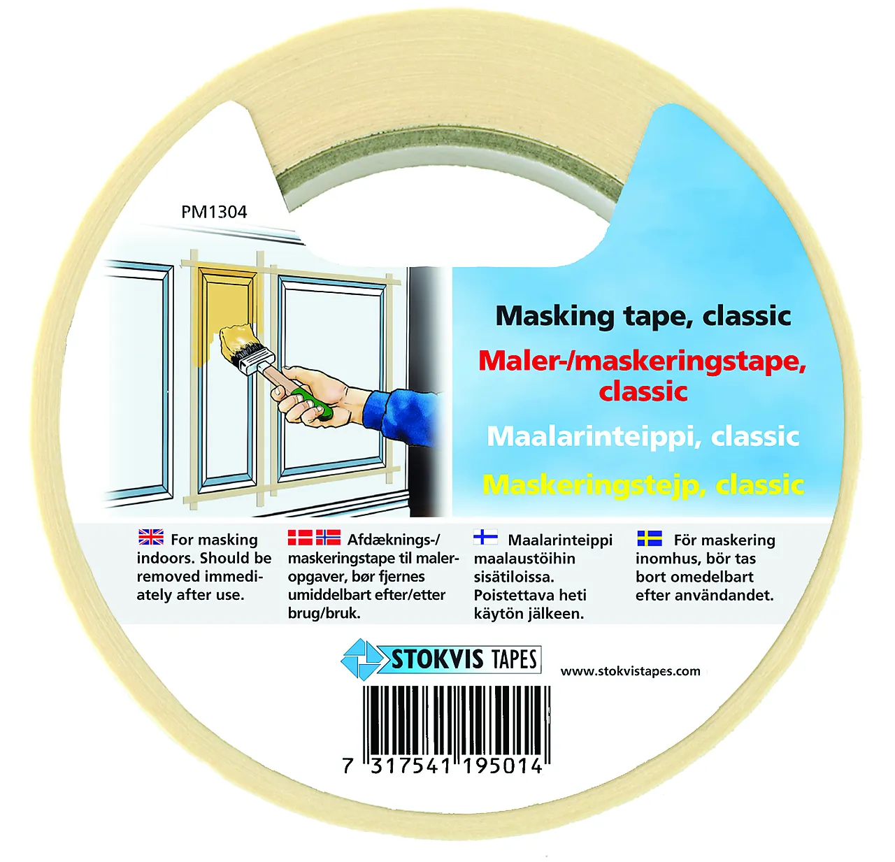 Maskeringstape 38 mm x 50 m 24 ruller