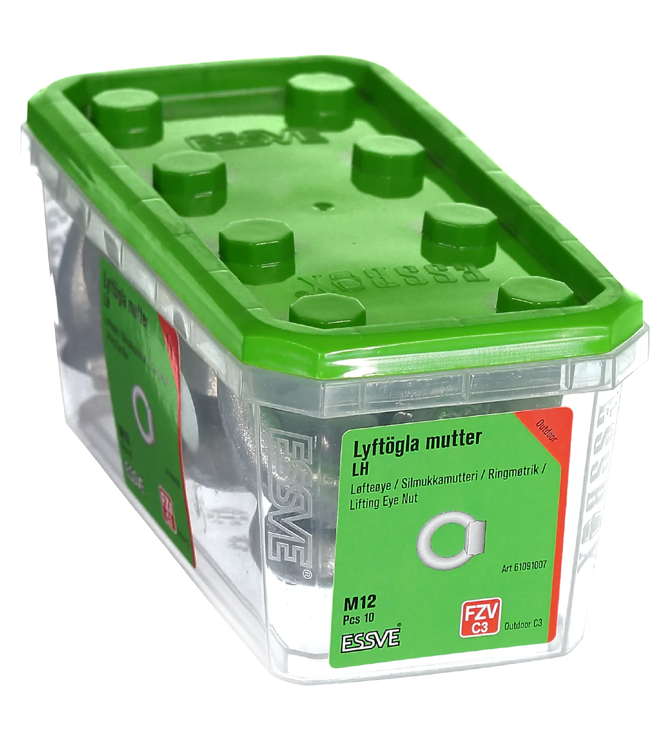 Ringmutter m12 din582 fzv a10gjenget hull