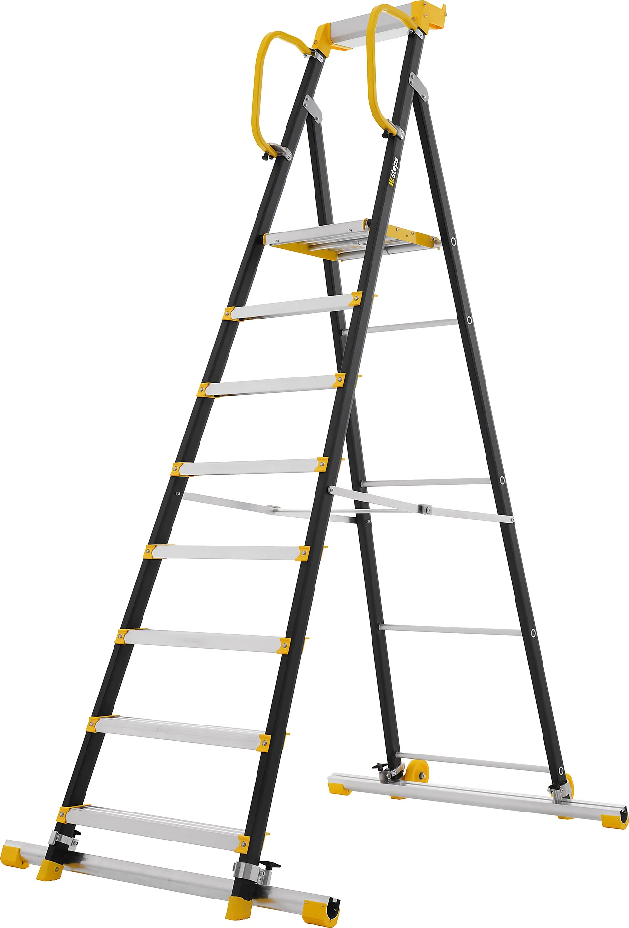 W.steps profftrapp 200P-8 meter med stigeføtter W.steps profftrapp 200P-8 meter med stigeføtter