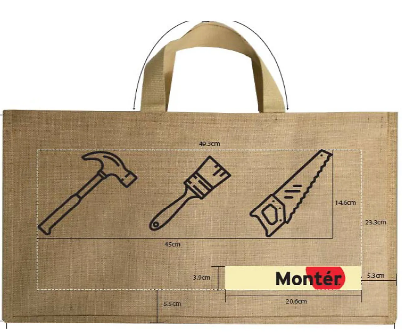 Monter jutebag 600x350x350 mm Monter jutebag 600x350x350 mm