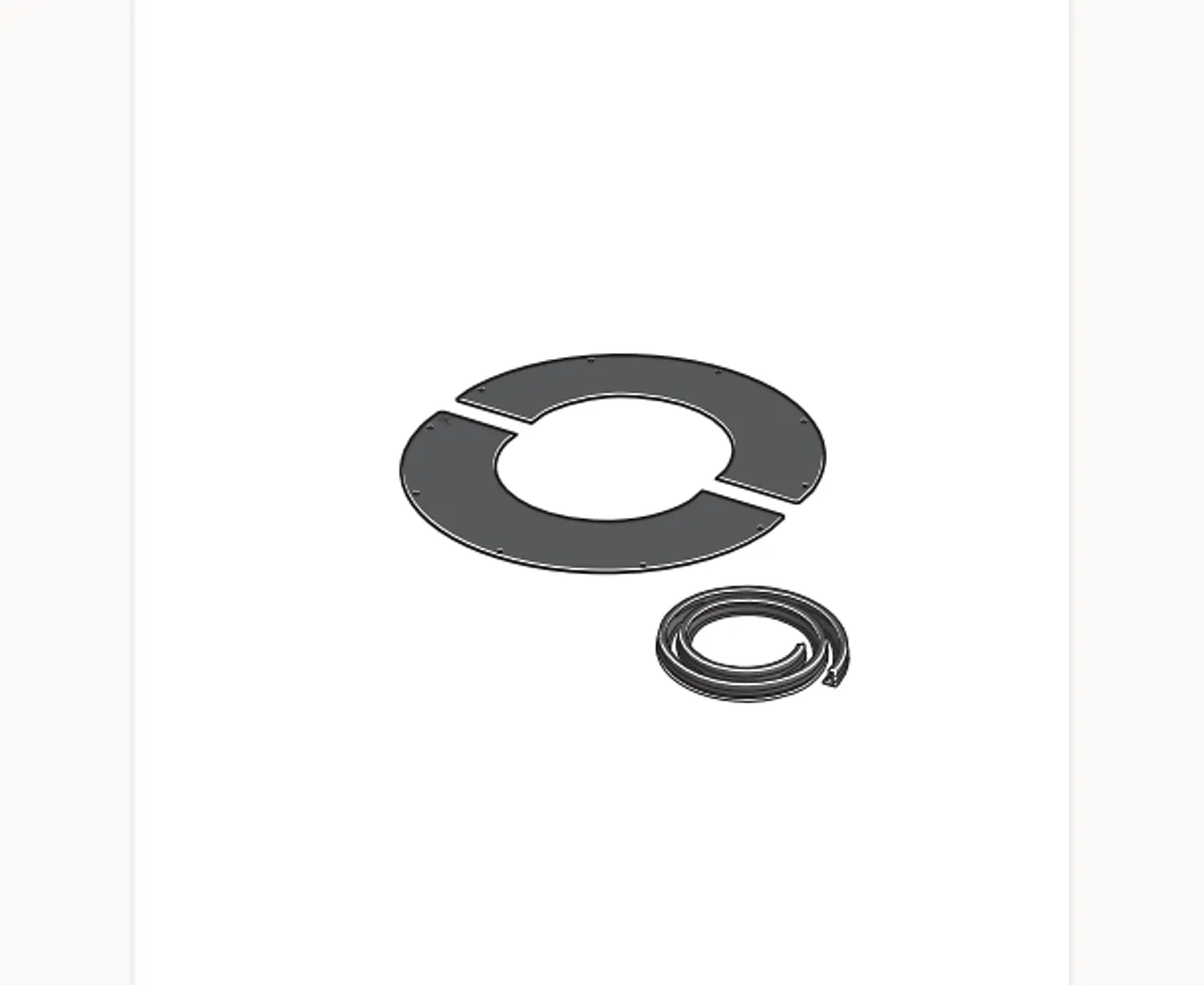 Dekkpl rund delt 230 0-24° svart