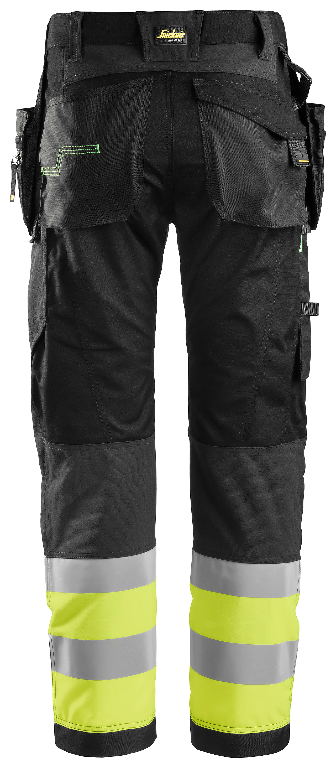 Håndverksbukse 6931 FlexiWork+ kl.1 Sort/HiVis gul str 92 null - null - 2 - Miniatyr