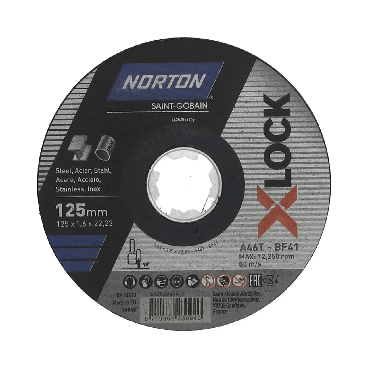 Kappeskive med X-lock for stål 125x1.6x22.23 mm null - null - 2 - Miniatyr