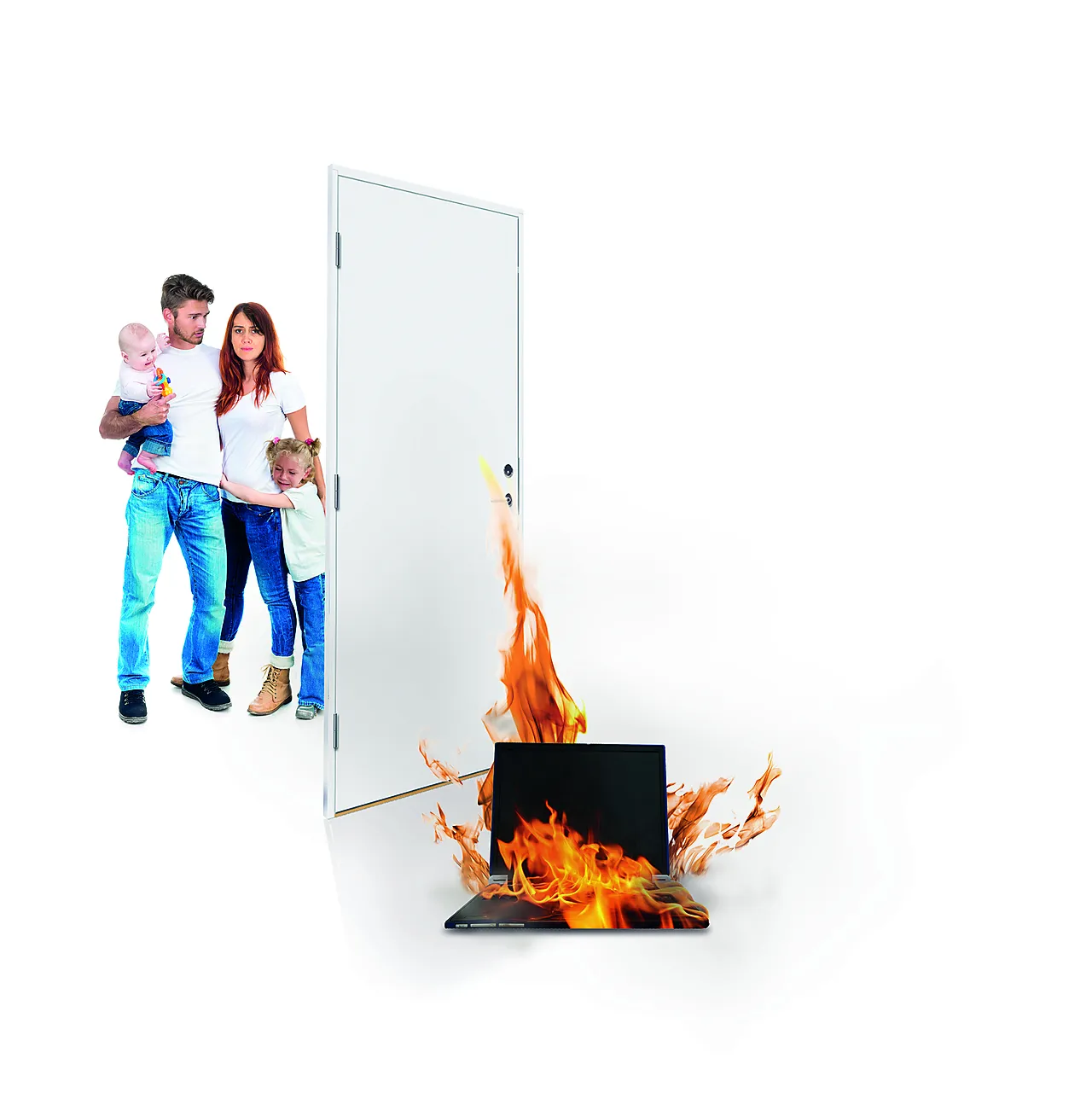 Bygg1 innerdør EI30/25dB hvit 40x92 cm venstrehengslet null - null - 2 - Miniatyr