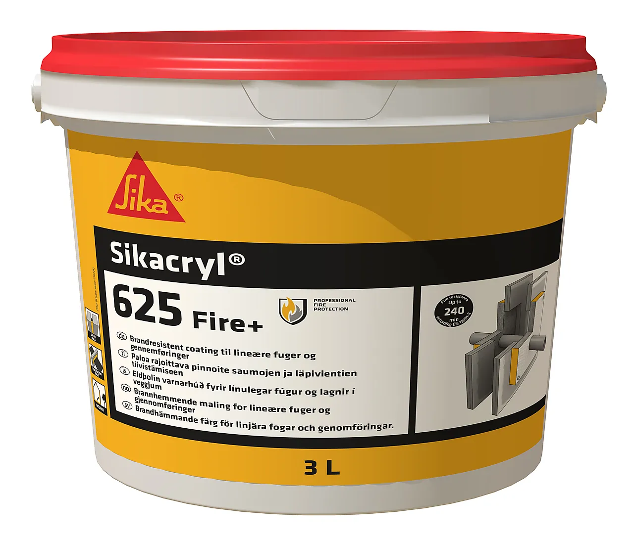 Akrylmaling sikacryl 625 fire+ 3 liter Akrylmaling sikacryl 625 fire+ 3 liter
