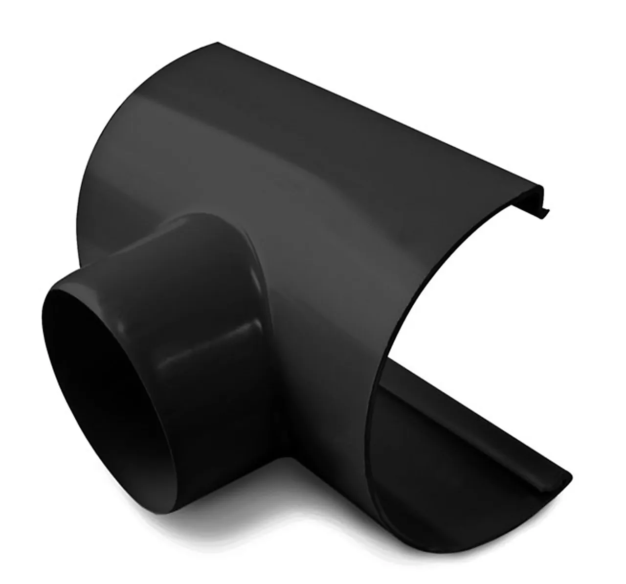 Tappstykke 12/75 sort til plast takrenner