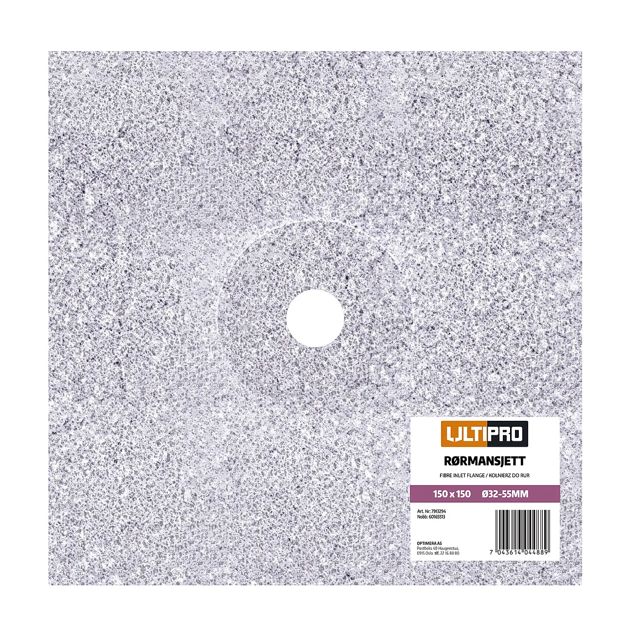 Rørmansjett Ø32-55 mm 140x140 mm