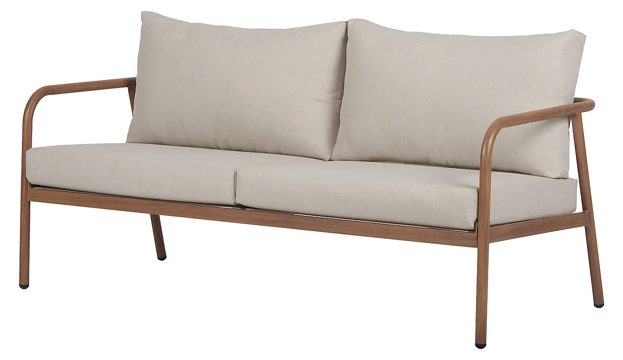 Sofasett 4deler m/puter teak/natur Sofasett 4deler m/puter teak/natur