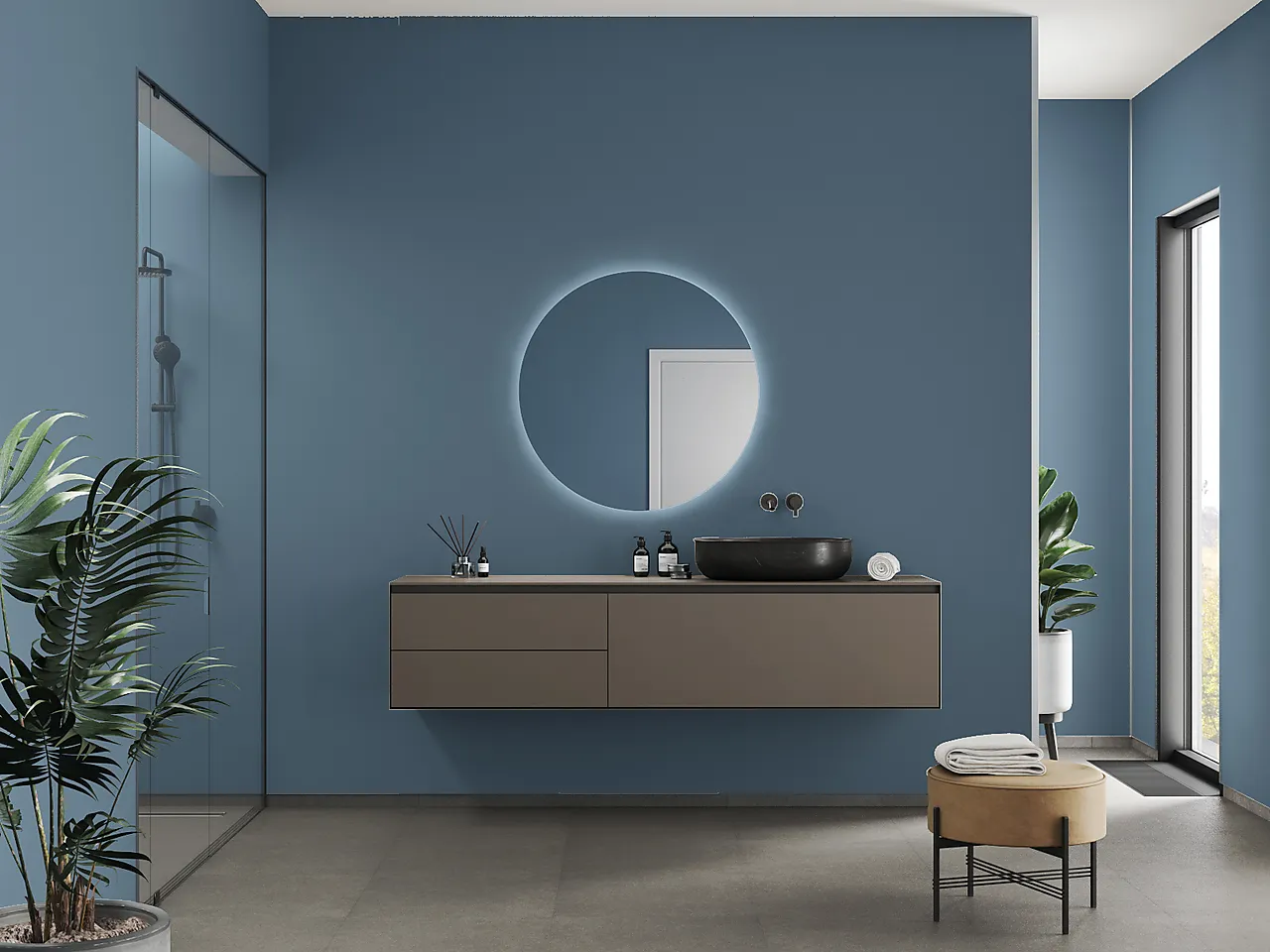 Baderomsplate dusty blue no tile 10x620x3020mm Baderomsplate dusty blue no tile 10x620x3020mm